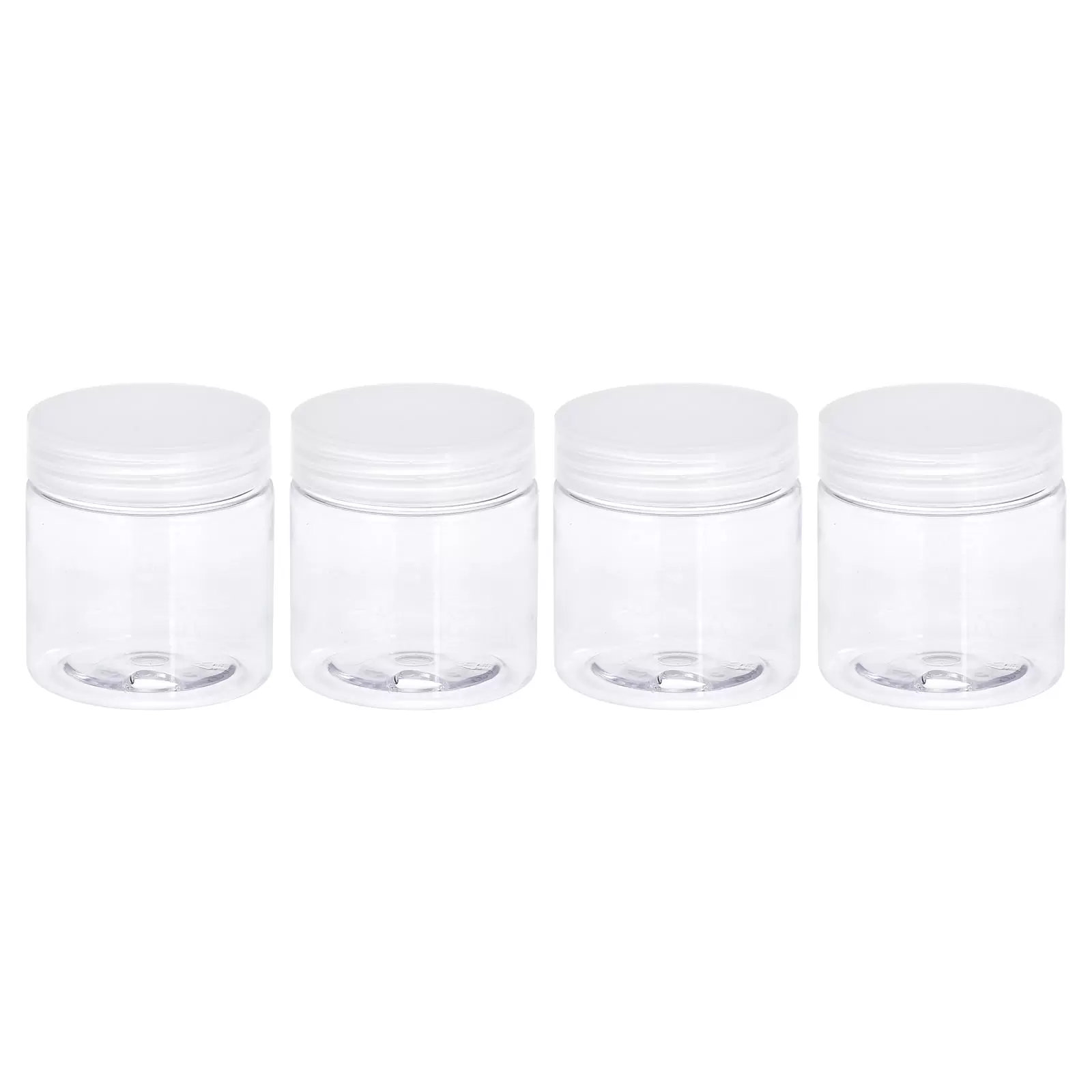 Uxcell 4oz/ 120ml Round Plastic Jars with Transparent Screw Top Lid for Storage. 4Pack