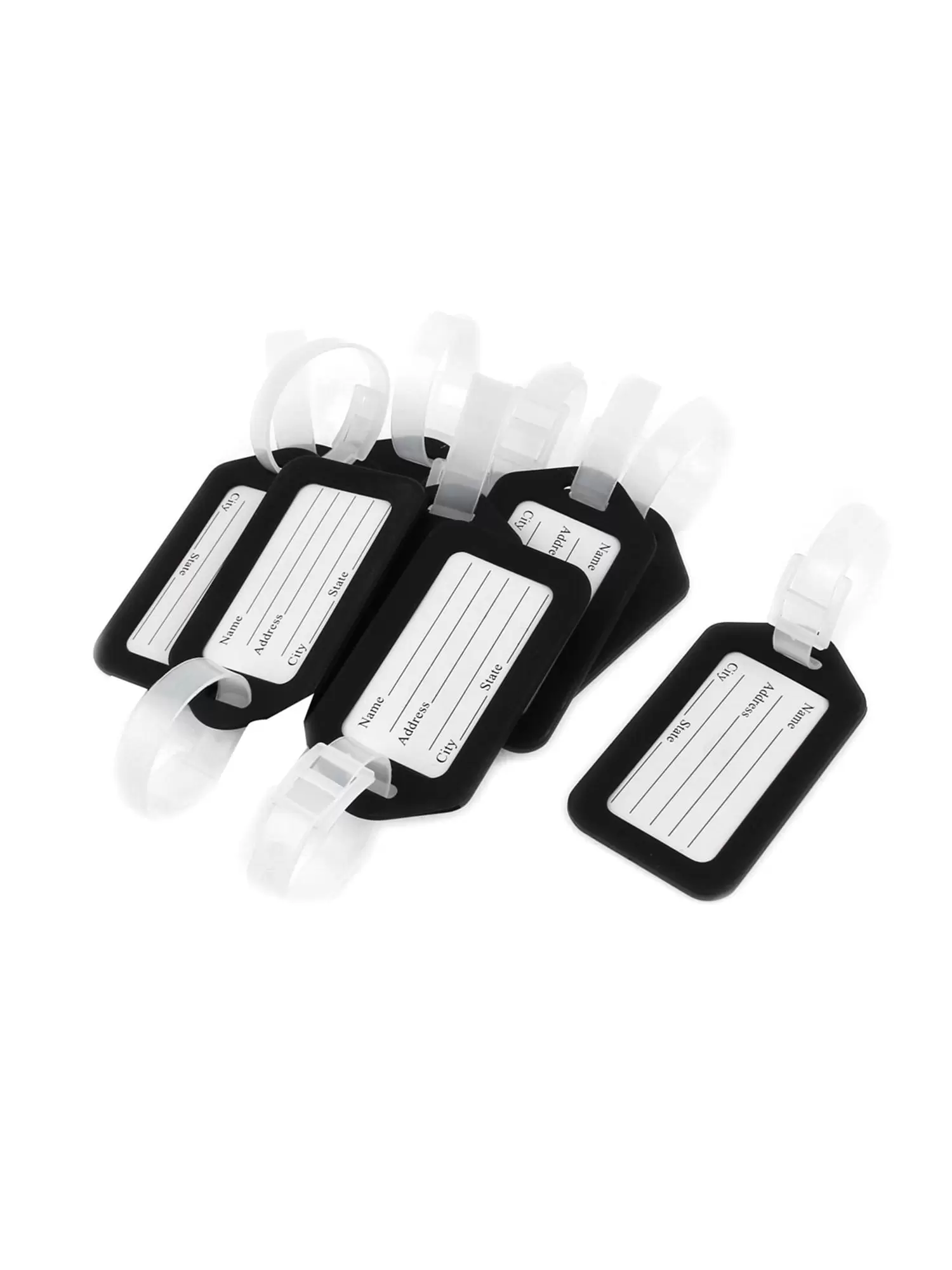 Uxcell Suitcase Travel Name Info Luggage Tags Hard Plastic Black 10pcs