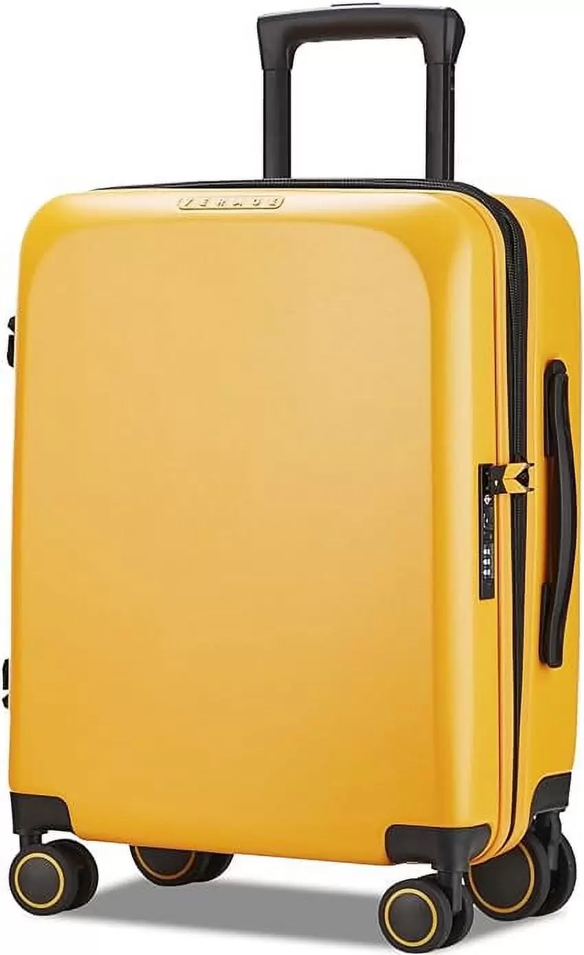 VERAGE Freeland Carry On Luggage with X-Large Spinner Wheels. Expandable Hardside Travel Suitcase. TSA Approved (20-Inch. Yellow)