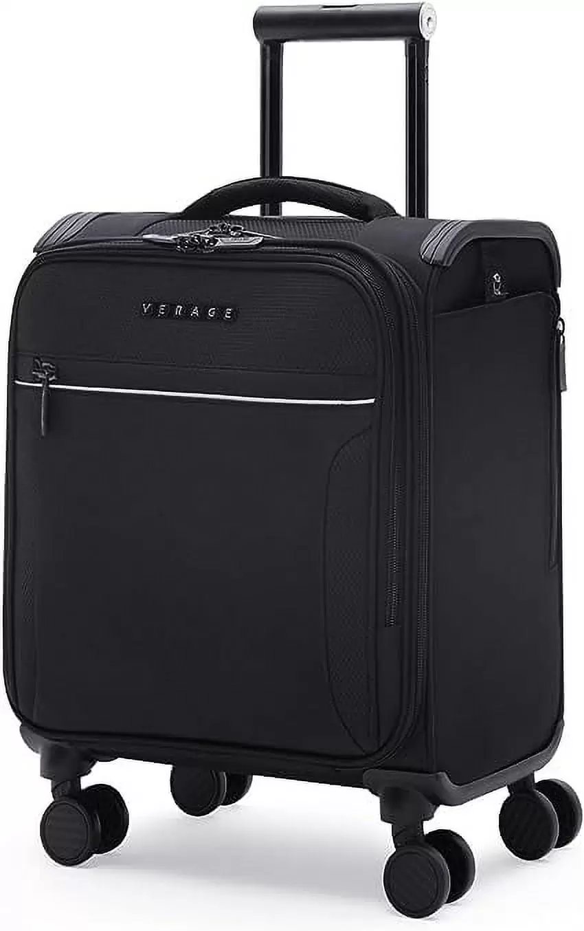 VERAGE Toledo Carry On Luggage Softside Suitcase with Spinner Wheels (15-Inch. Black)