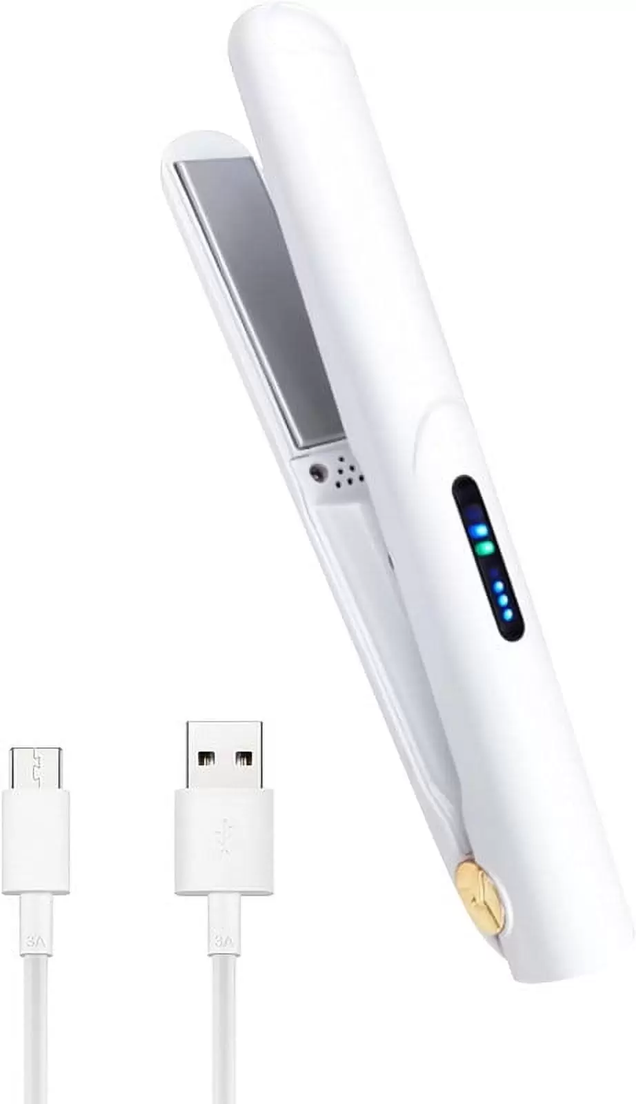 VOUVOU Portable Cordless Hair Straightener. Max 392??F Mini Flat Iron for Travel .White