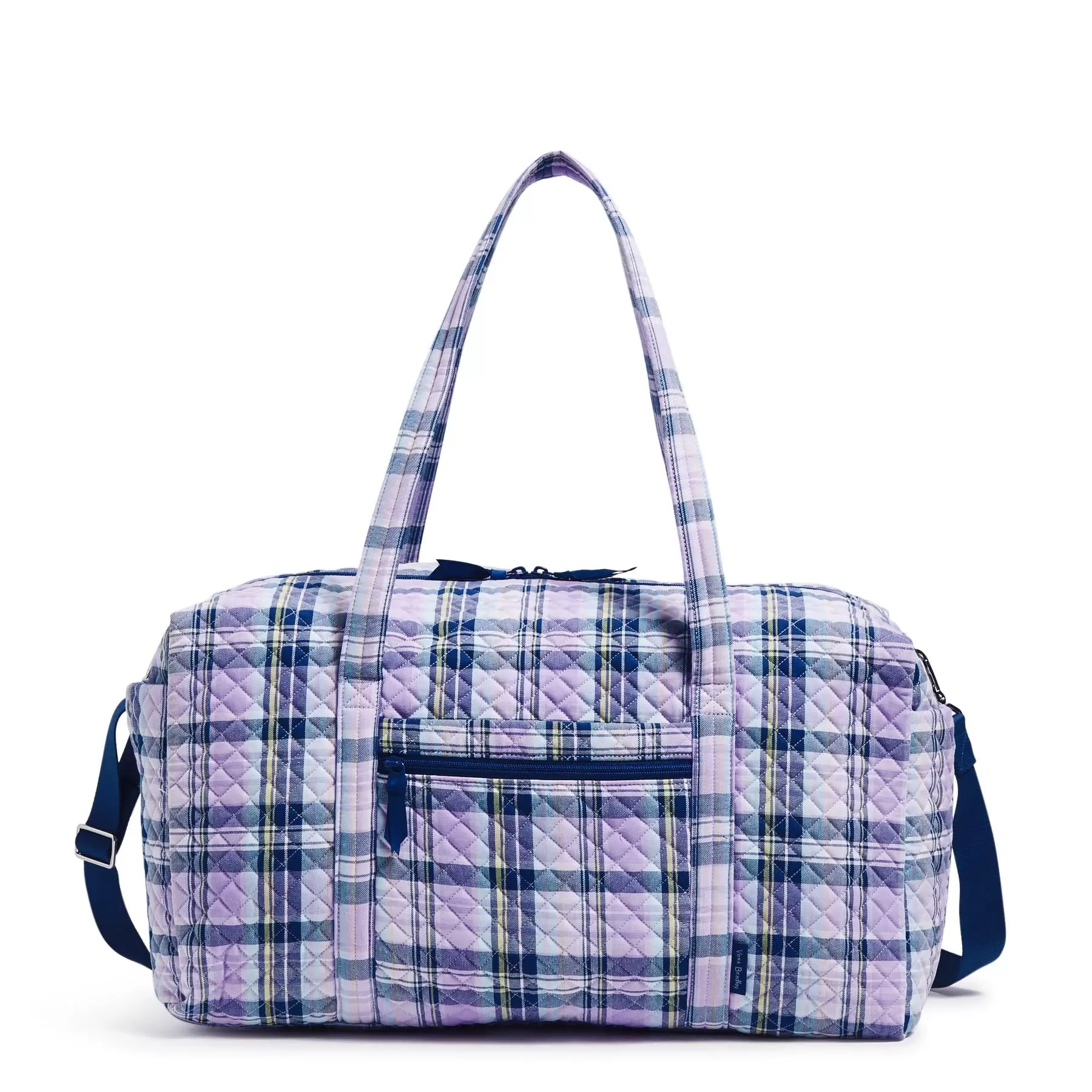 Vera Bradley Women's Cotton Large Travel Duffel Bag Amethyst Plaid