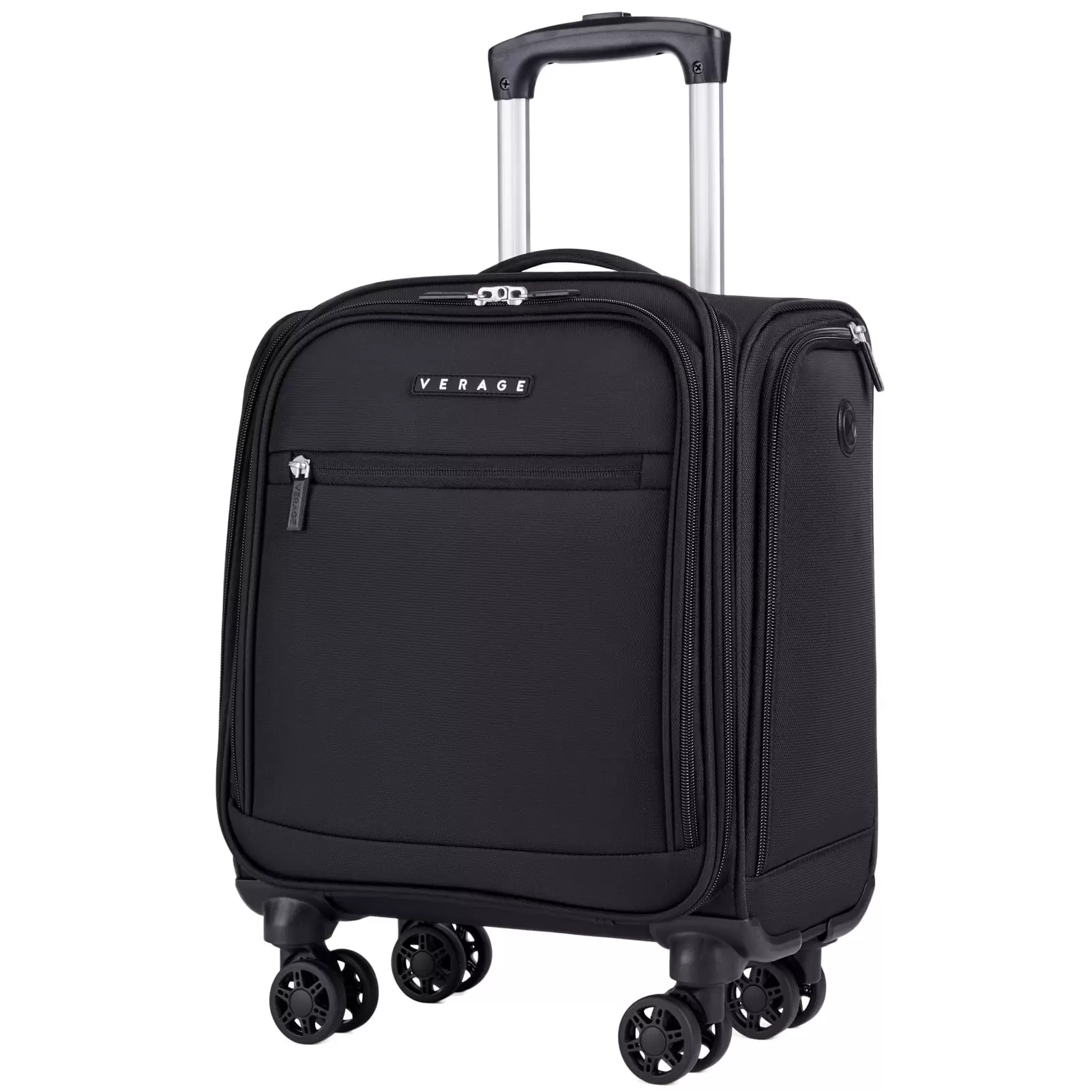 Verage Underseat Carry On Luggage with Spinner Wheels Suitcase Softside Lightweight Travel Bag Suitcase for Airlines.Men Women. Pilots and Crew