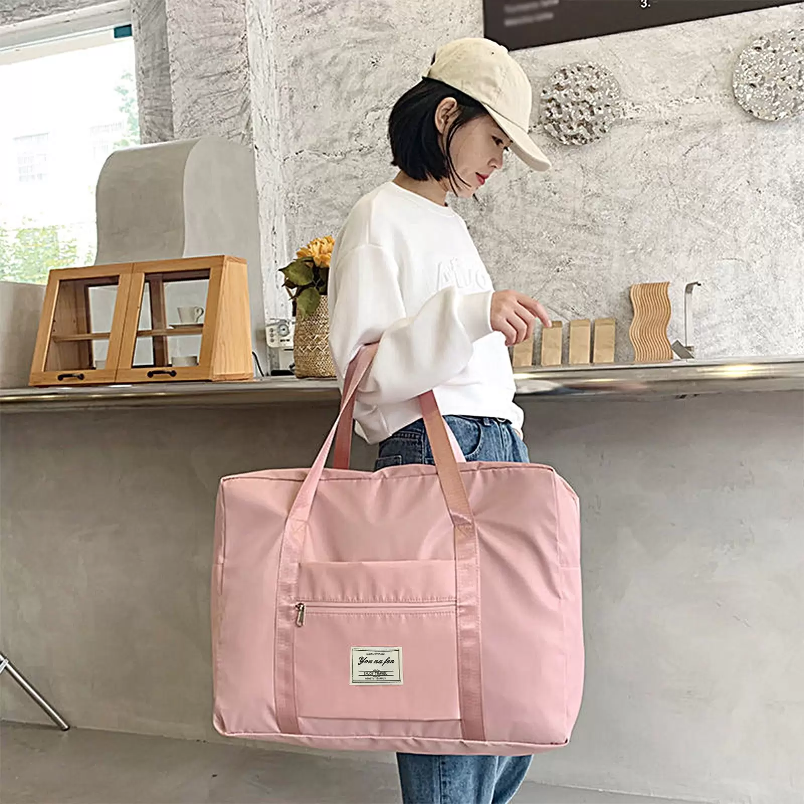 Vikakiooze 2023 Promotion on sale. Foldable Travel Duffel Bag Tote Carry On Lage Sport Duffle Week-ender Overnight For Women And Girls