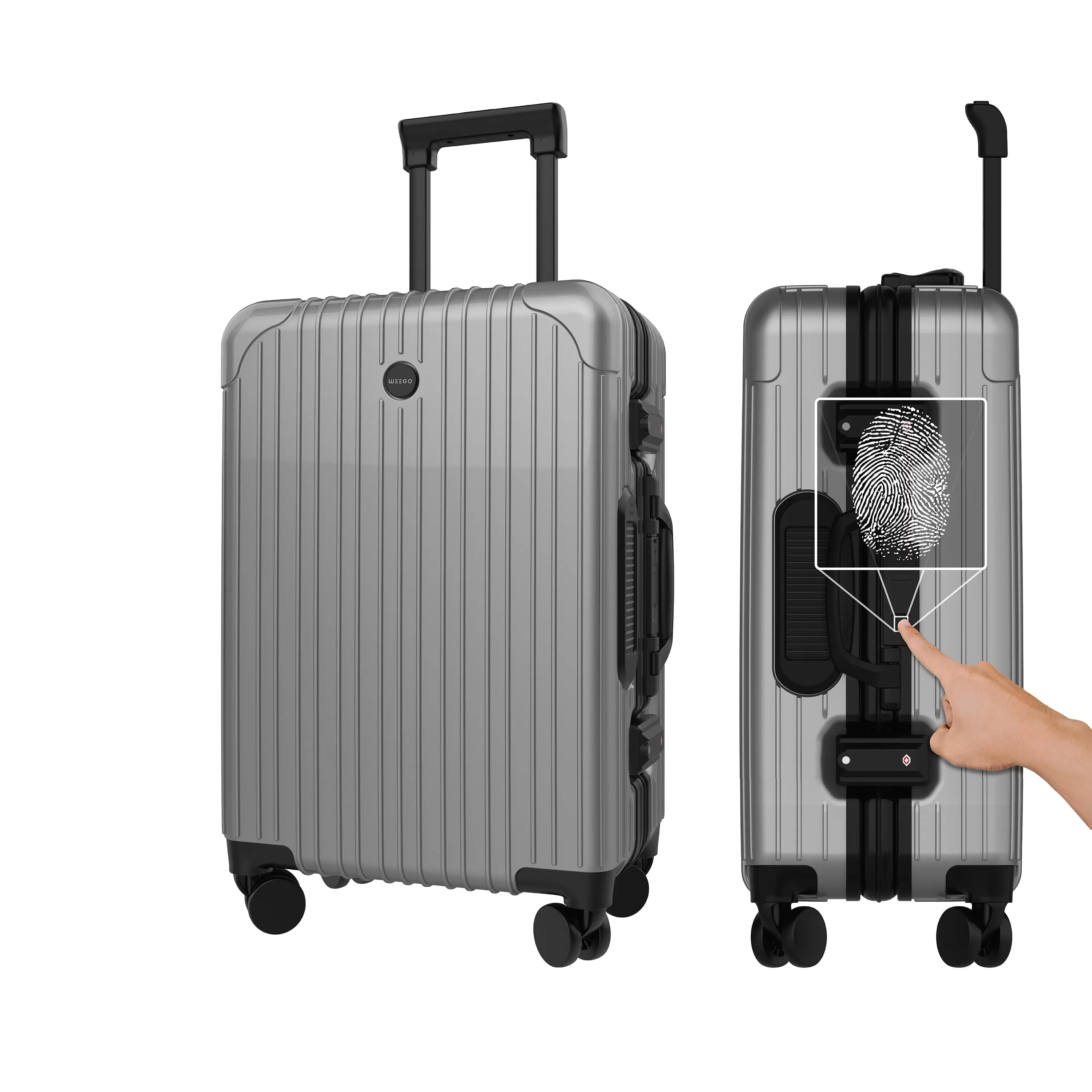 WEEGO Smart Carry-On Luggage. 20-inch Suitcase with Spinner Wheels. Smart Lock and External USB Output