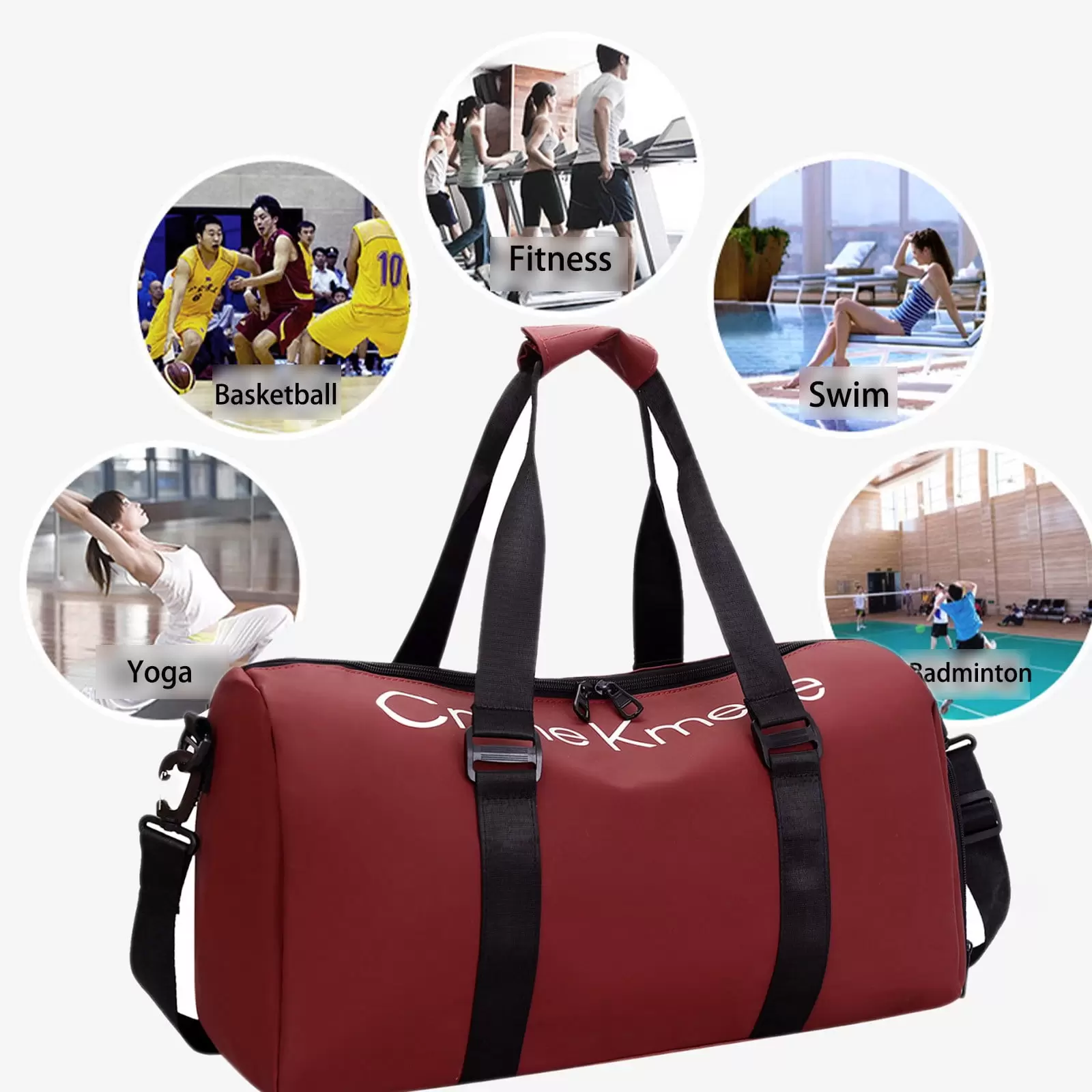 WQJNWEQ Gym Bags. Duffle Bags for Sports and Weekend Travel. Large Capacity and Lightweight Overnight Bags for Men and Women. Sports Tote Bags. Shoe Packs