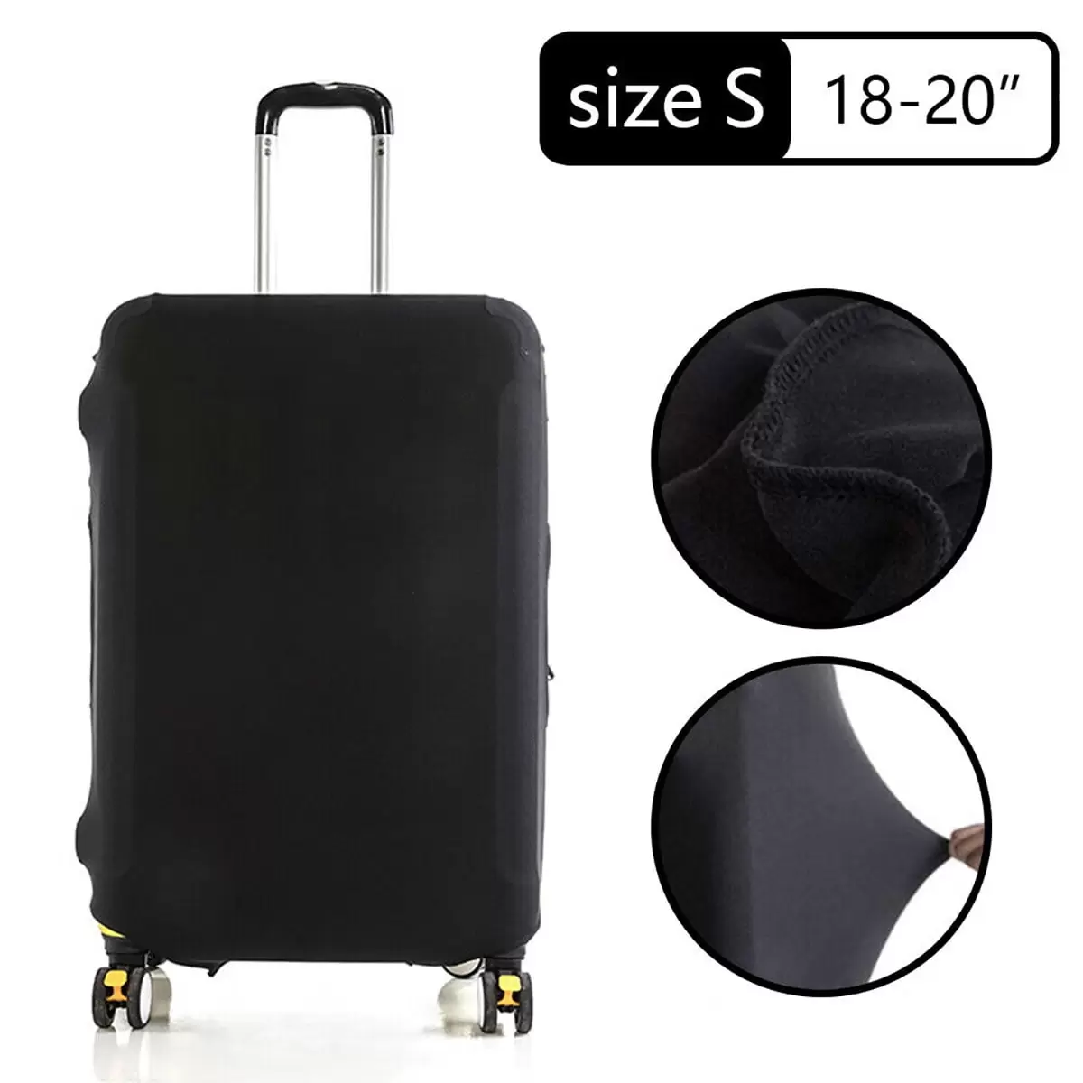 WSYW Elastic Luggage Suitcase Protector Cover Anti Scratch Suitcase Dust Cover S (18-20inch.Black)