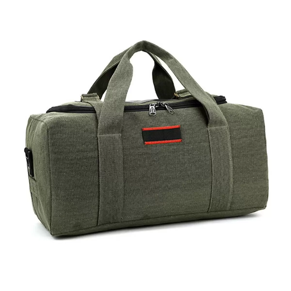 WSYW Men Women Canvas Duffle Bag Sports Travel Luggage Handbag Shoulder Tote Green L