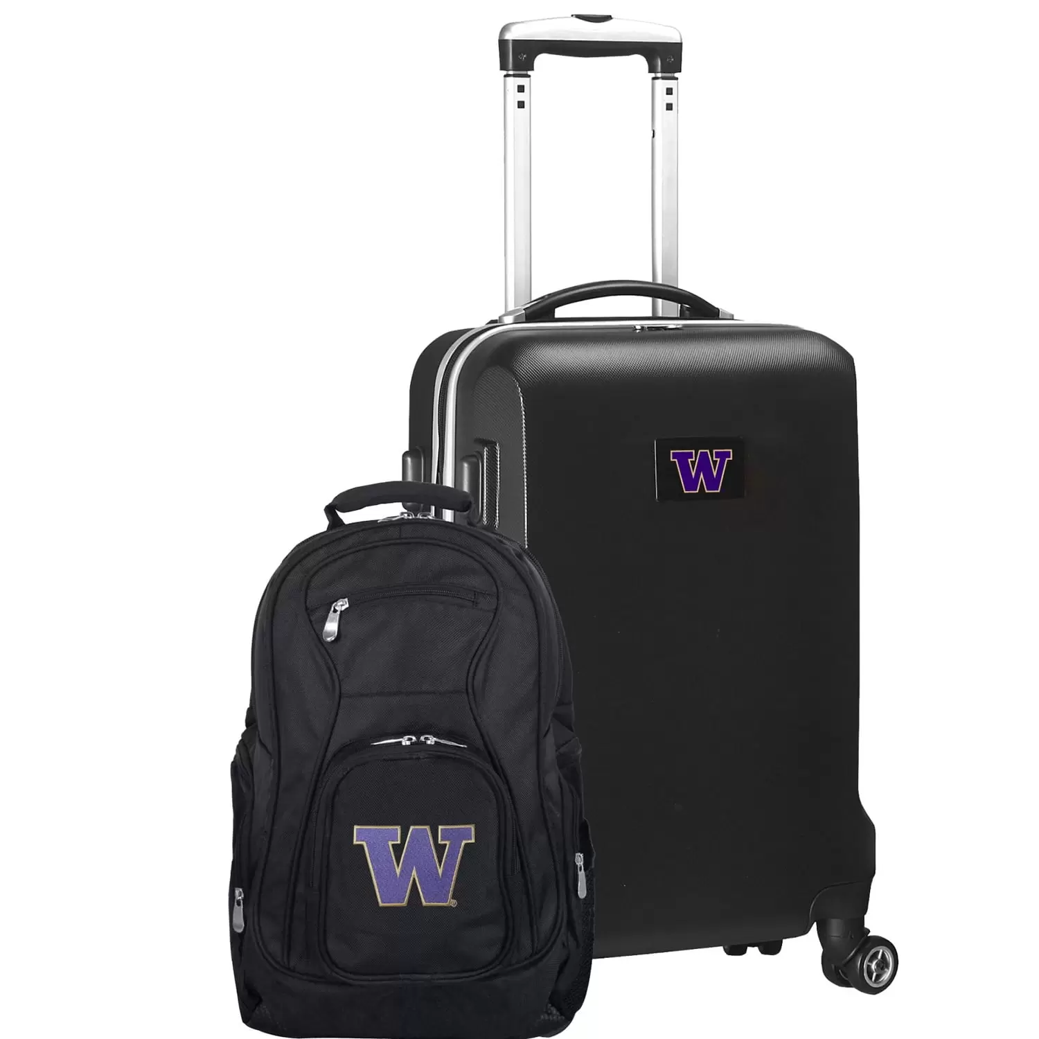 Washington Huskies Deluxe 2-Piece Backpack and Carry-On Set - Black