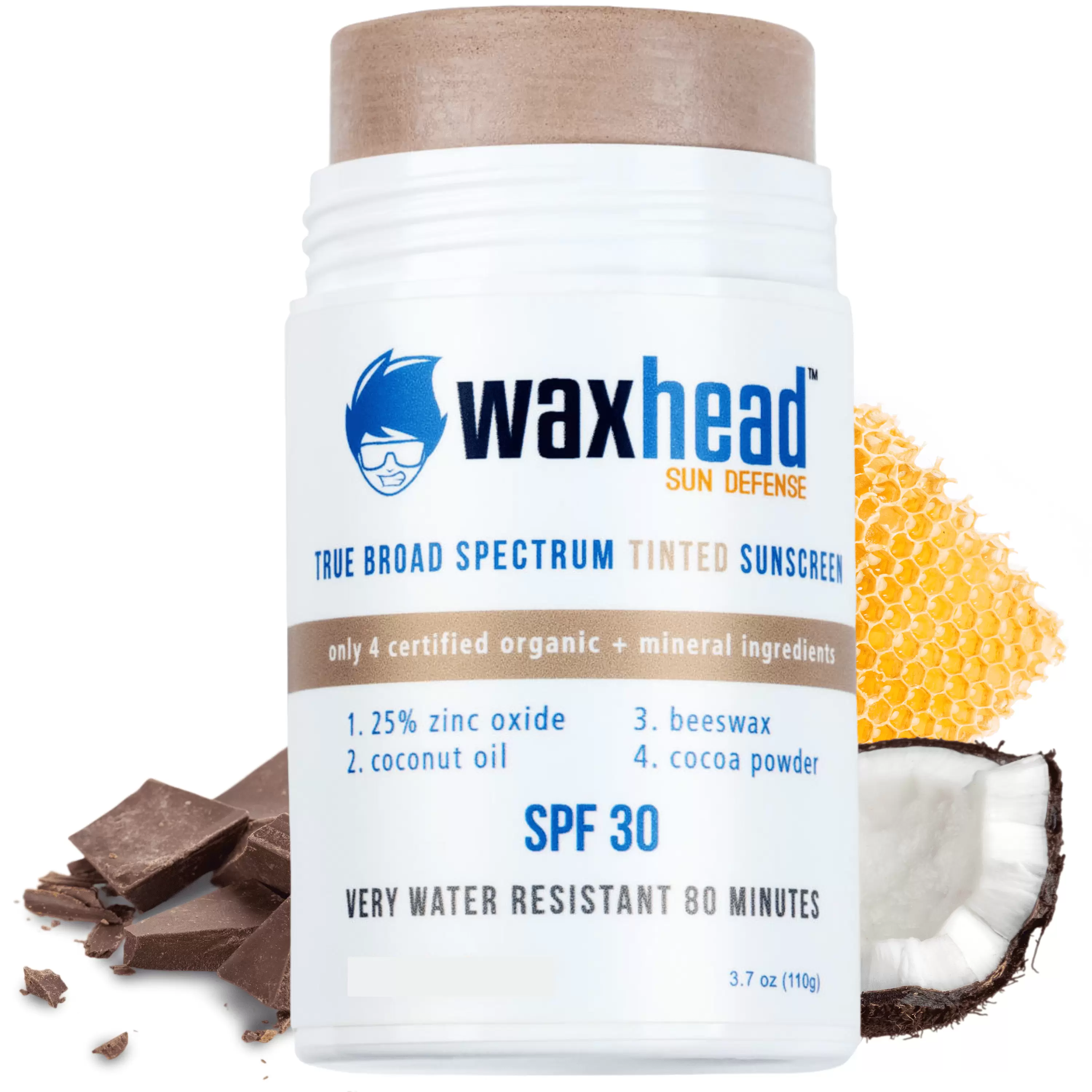 Waxhead Tinted Zinc Oxide Sunscreen Stick - for All sports. Coral Reef Safe