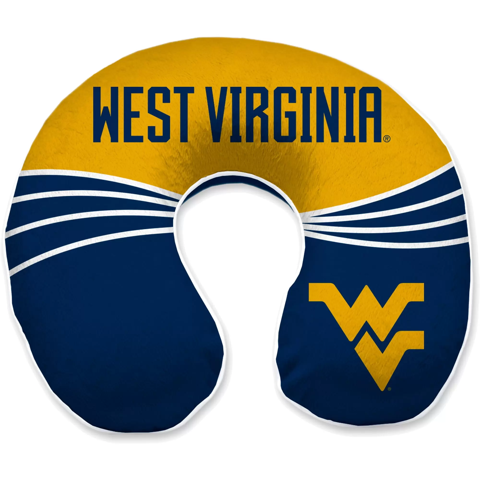 West Virginia Mountaineers 12'' x 13'' Wave Memory Foam Travel Pillow