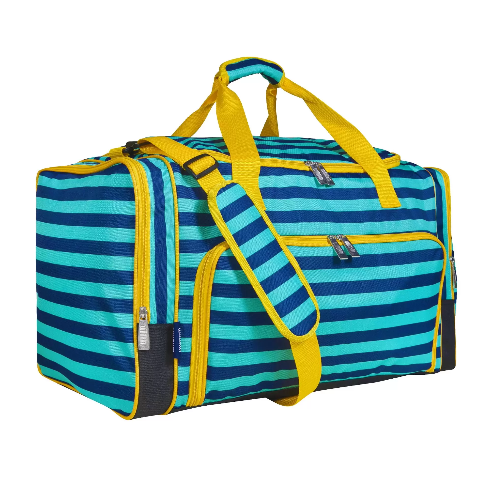 Wildkin Kids Weekender Duffel Bag for Boys and Girls. 22 Inch (Blue Stripes)