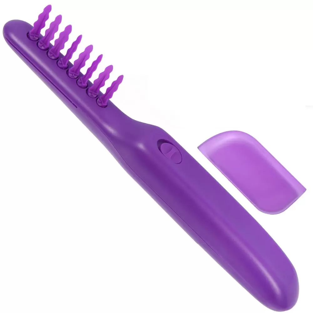 Willstar Portable Travel Size 10.63 Electric Detangling Heated Hair Straightening Brush. Cordless. Purple