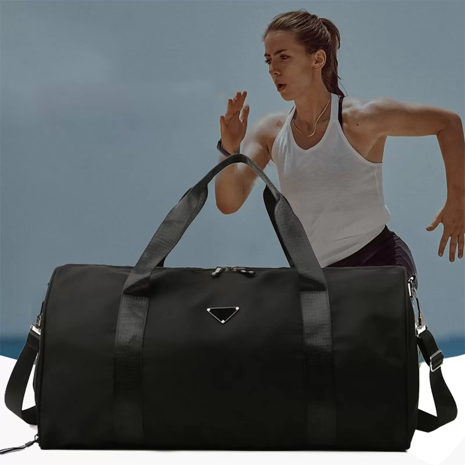 Summer Savings WJSXC Gym Bag for Women and Men. Small Duffel Bag for Sports. Gyms and Weekends Getaways. Waterproof Dufflebag with Shoe and Wet Clothes Compartments Black