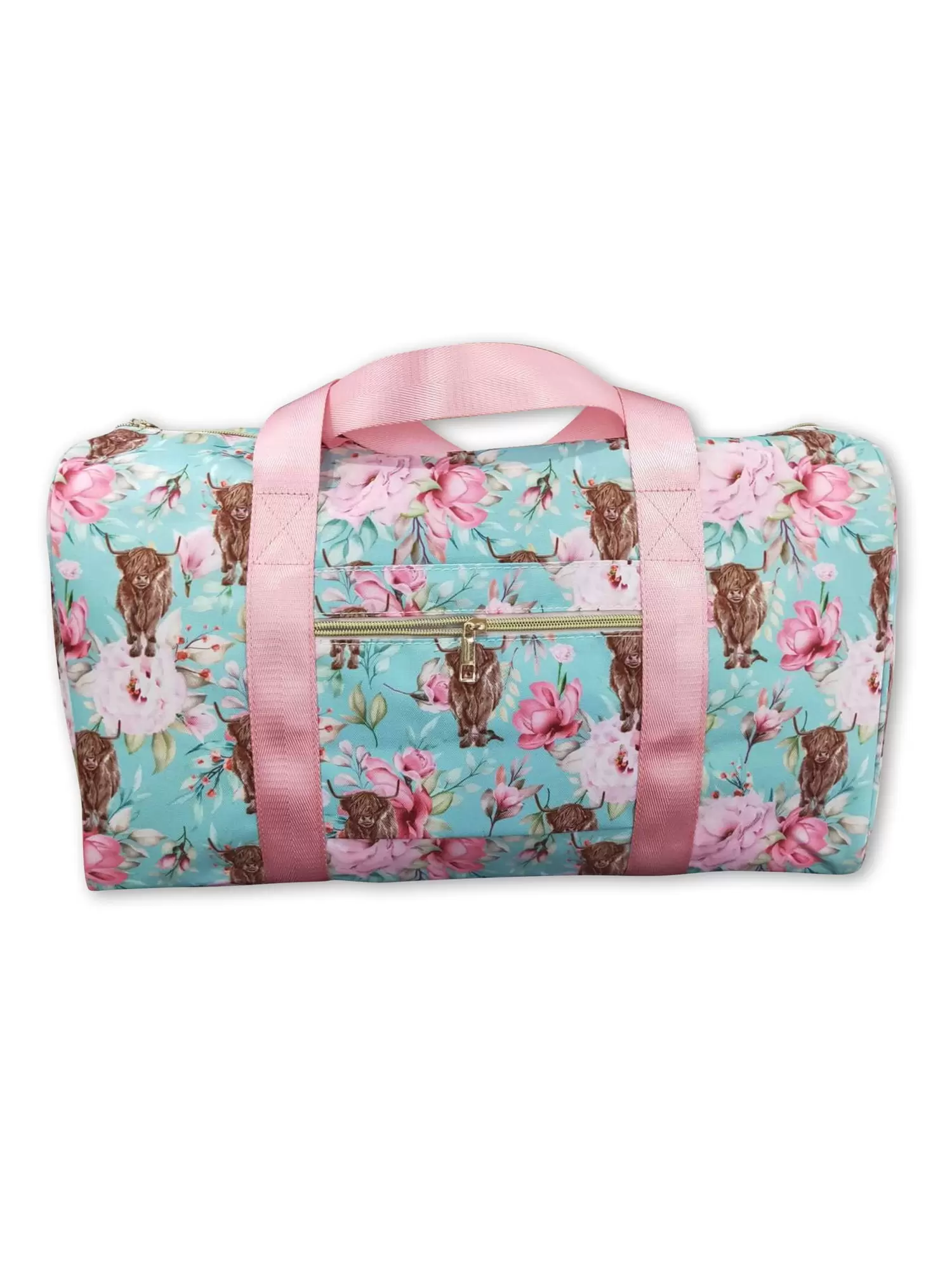 Women's Duffle Bag Cow In Pink Boutique Western Design Style Gym Bag 18.5*11.2*7.9 inchs