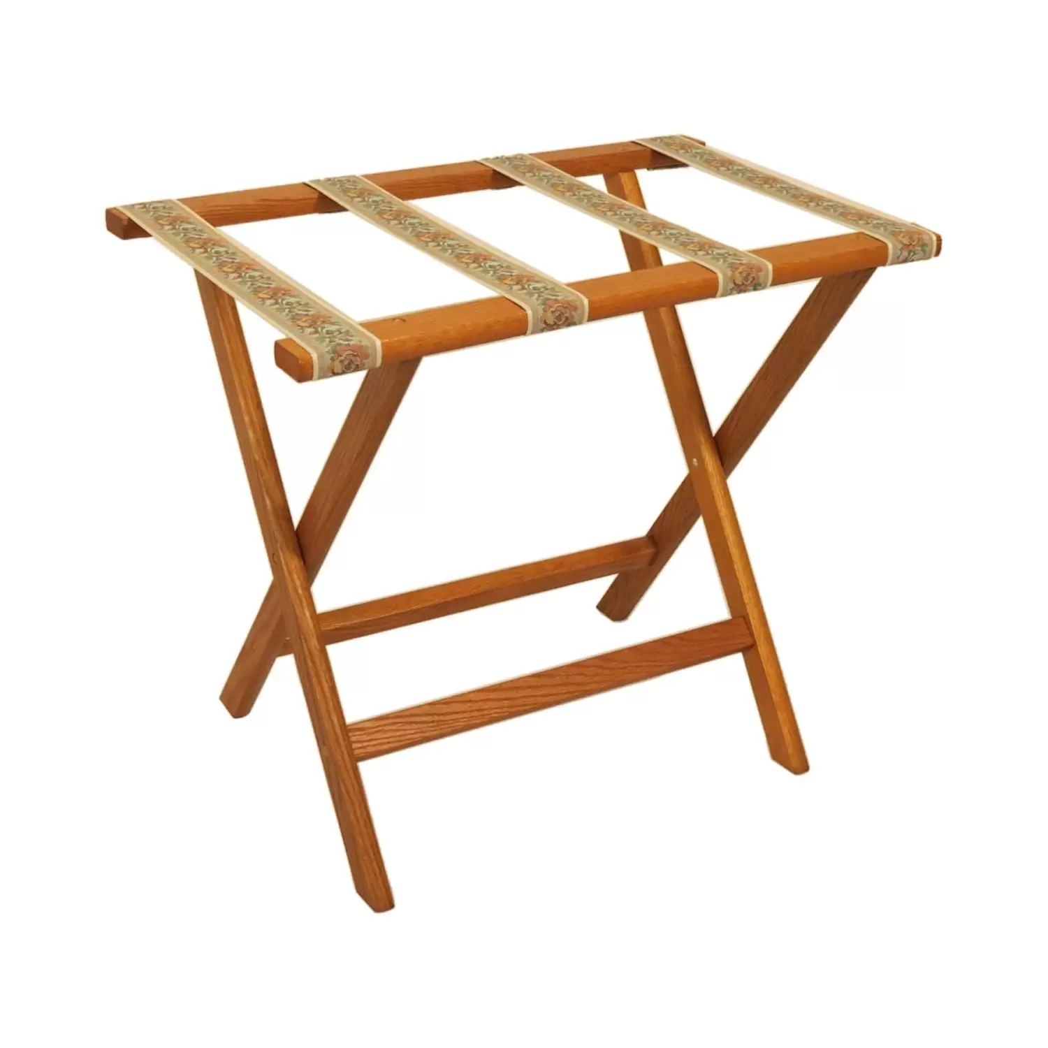 Wooden Mallet Deluxe Straight Leg Luggage Rack-Finish:Medium Oak