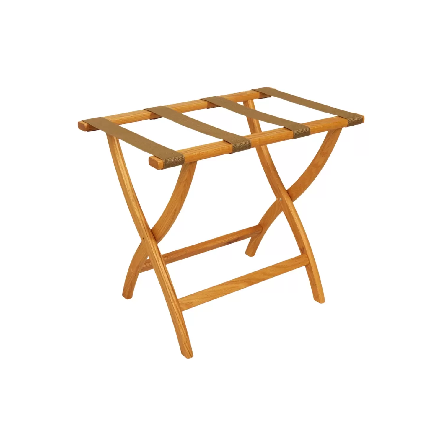 Wooden Mallet Designer Curve Leg Luggage Rack-Color:Tan.Finish:Light Oak