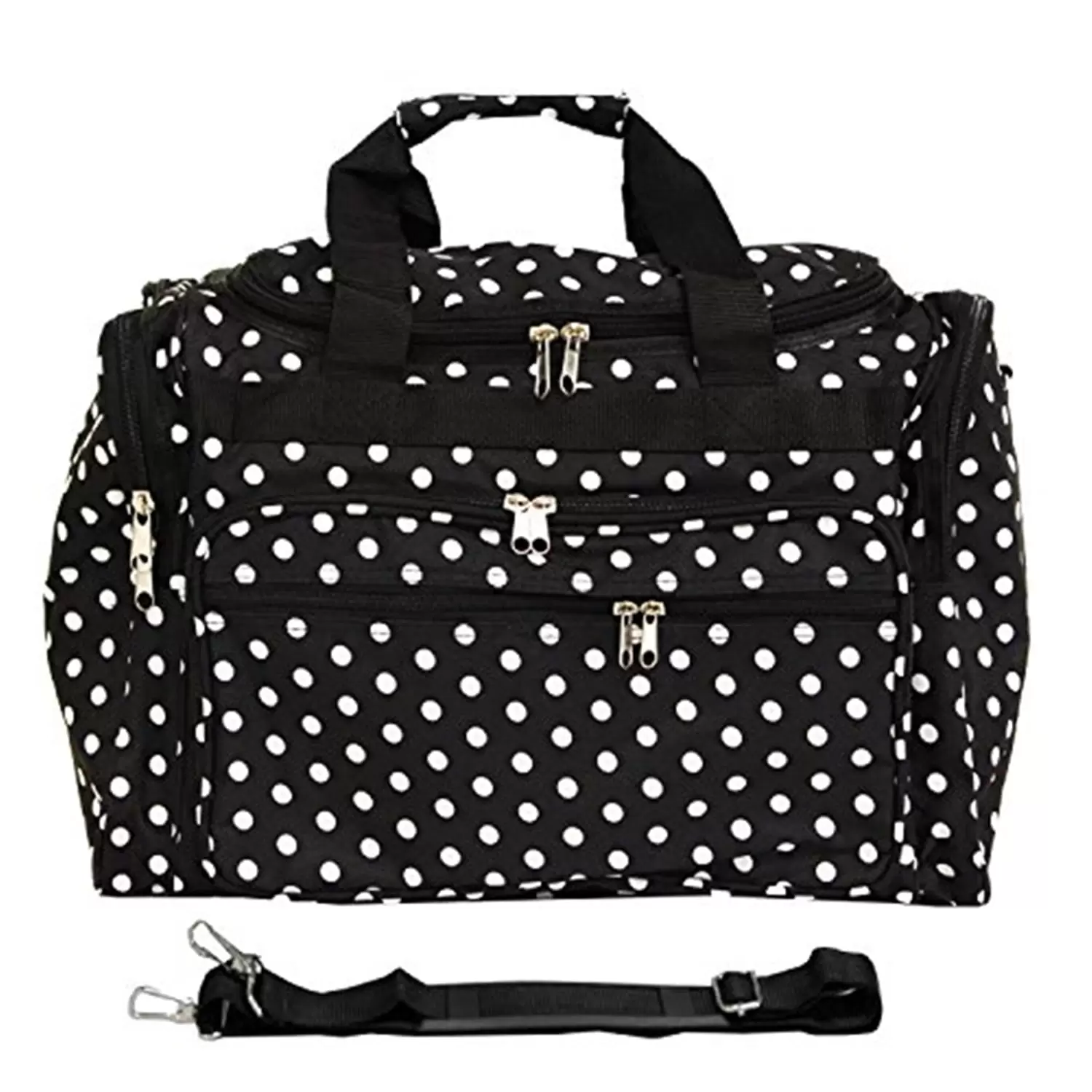 World Traveler 19-inch Carry-On Shoulder Duffel Bag - Black White Dot