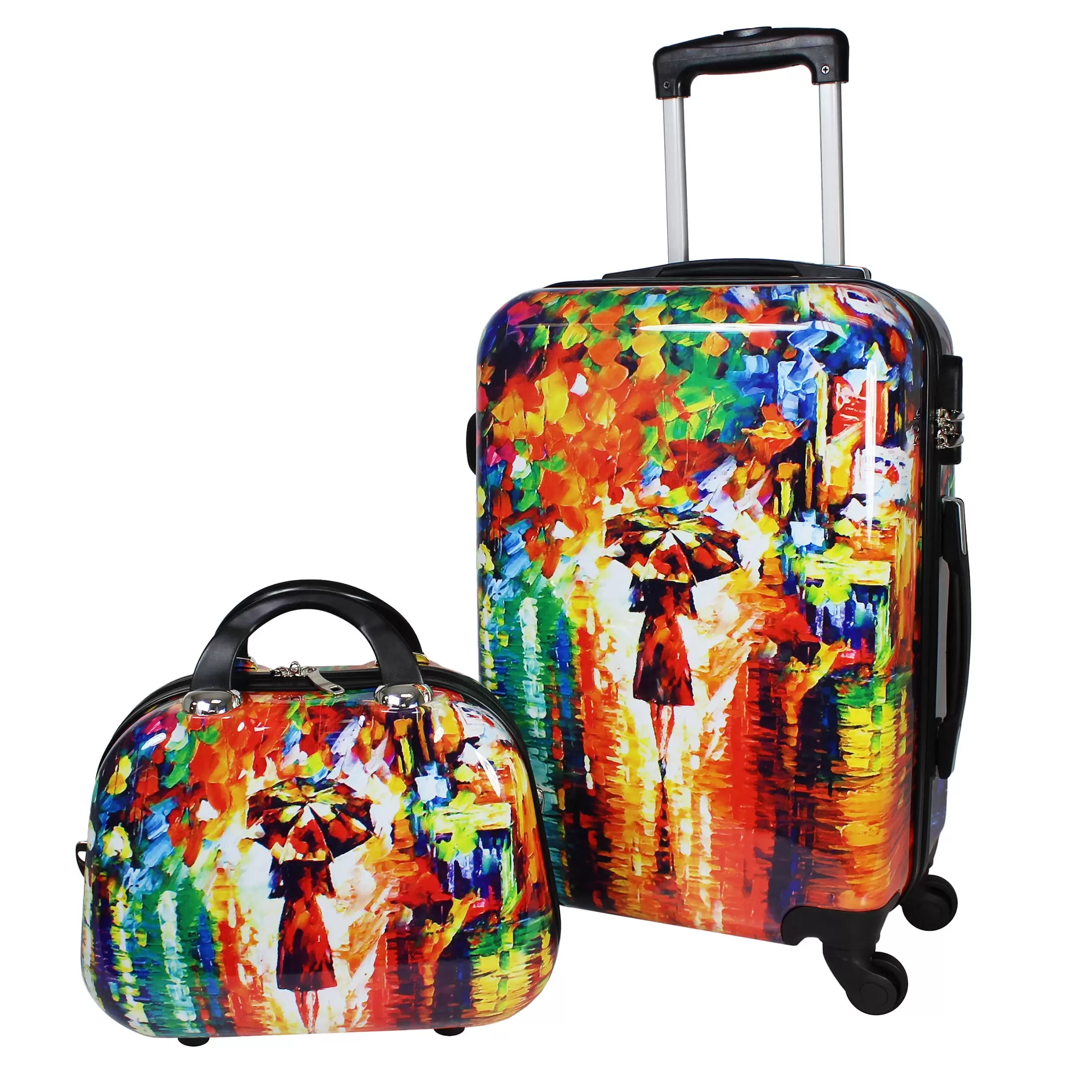 World Traveler 2-Piece Carry-On Hardside Spinner Luggage Set - Paris Nights