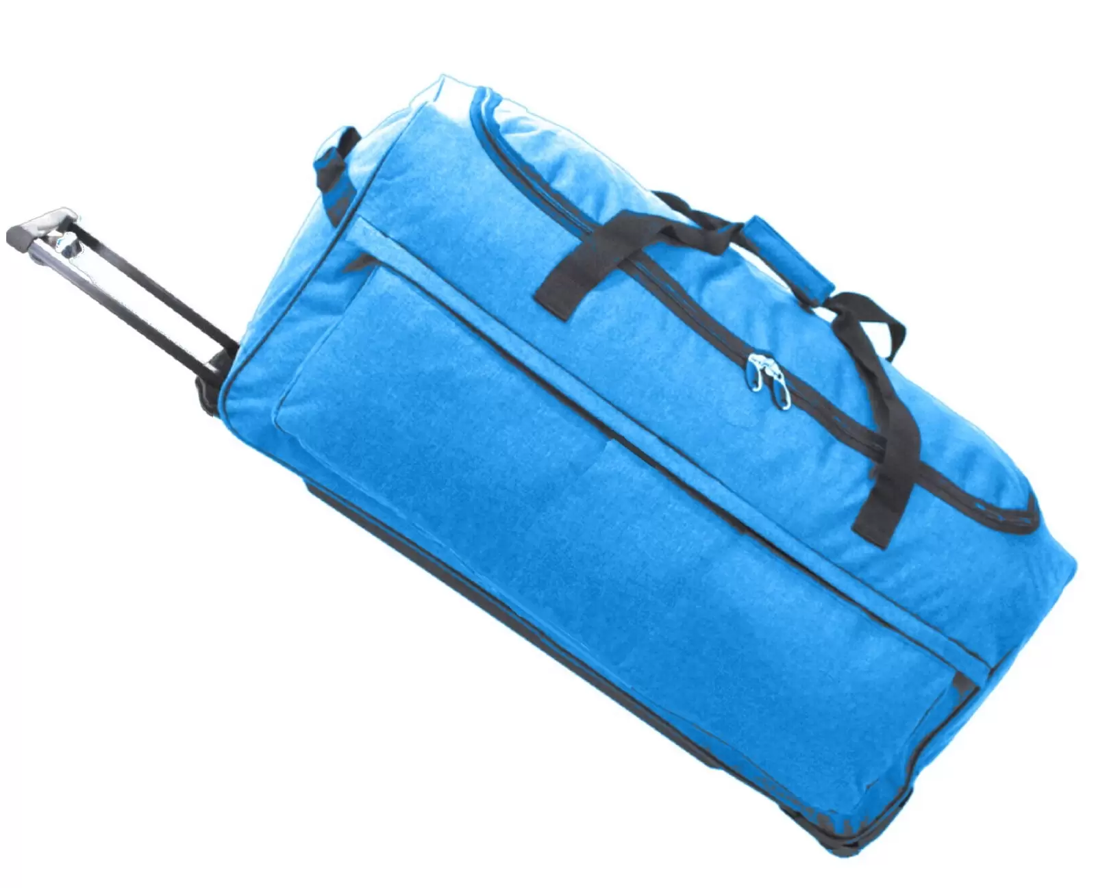 X Factor Rolling Duffel Bag Blue Large 28 Inch with Multi-Pockets. Travel Duffle Bag with Rolling Wheels Drop Bottom Heavy-Duty Luggage. Upright Lightweight Travel Gear Collapsible Telescoping Handle