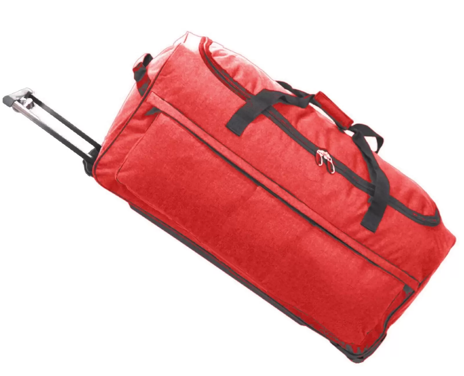 X Factor Rolling Duffel Bag Red Large 28 Inch with Multi-Pockets. Travel Duffle Bag with Rolling Wheels Drop Bottom Heavy-Duty Luggage. Upright Lightweight Travel Gear Collapsible Telescoping Handle