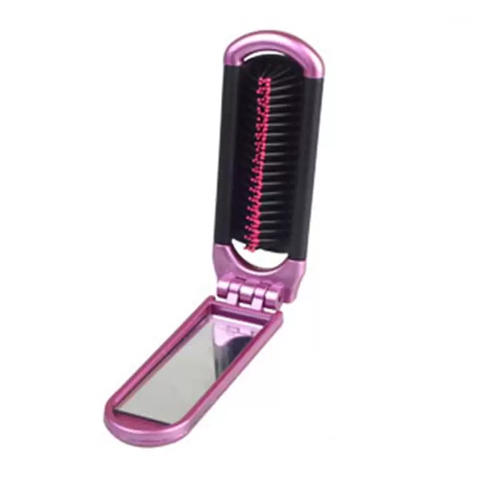 XM Culture Mini Portable Hair Folding Mirror Comb Rectangle Travel Airbag Brush Massage