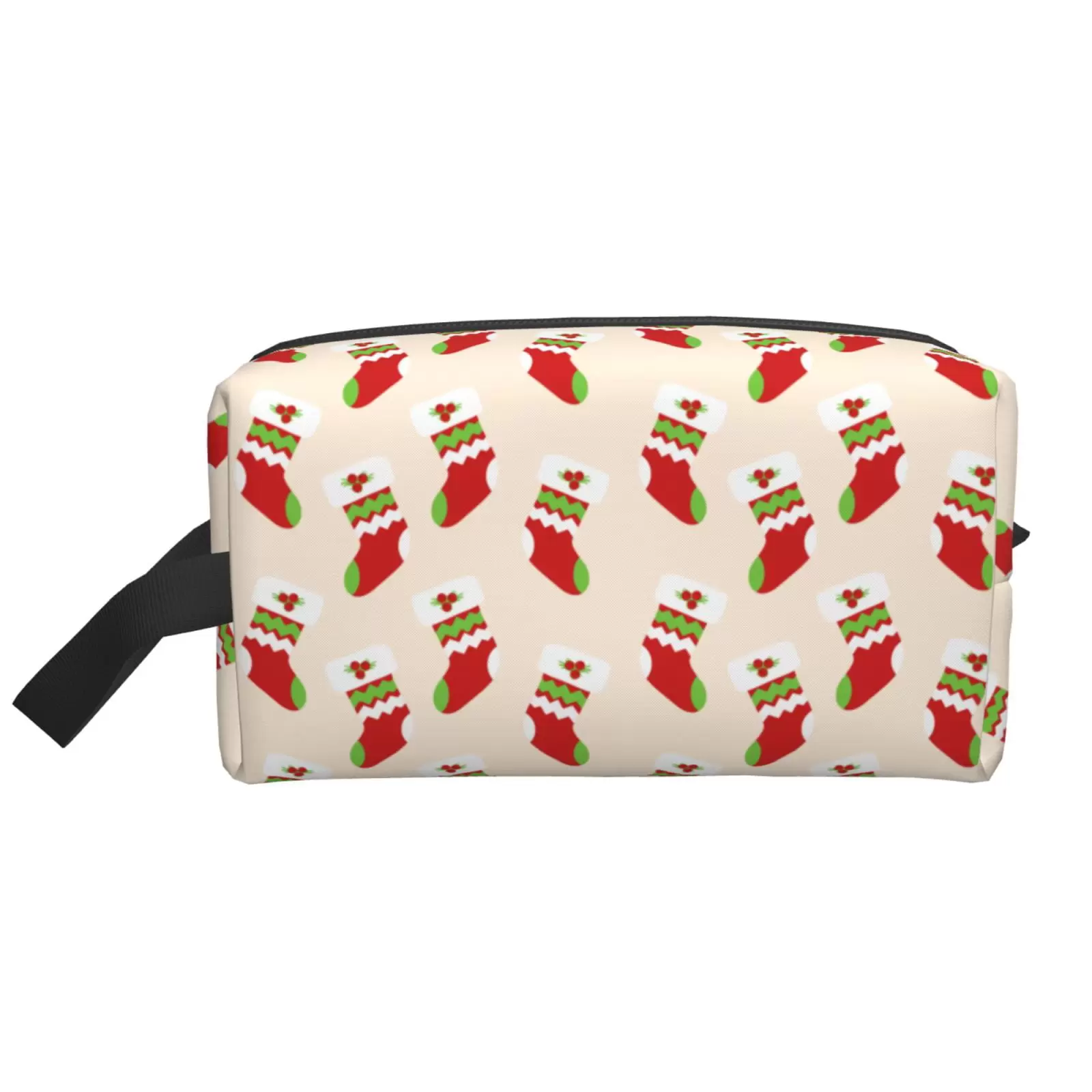 XMXT Large Capacity Makeup Bag. Christmas Stocking Prints Storage Bags Travel Toiletry Cosmetic Bag for Women Men