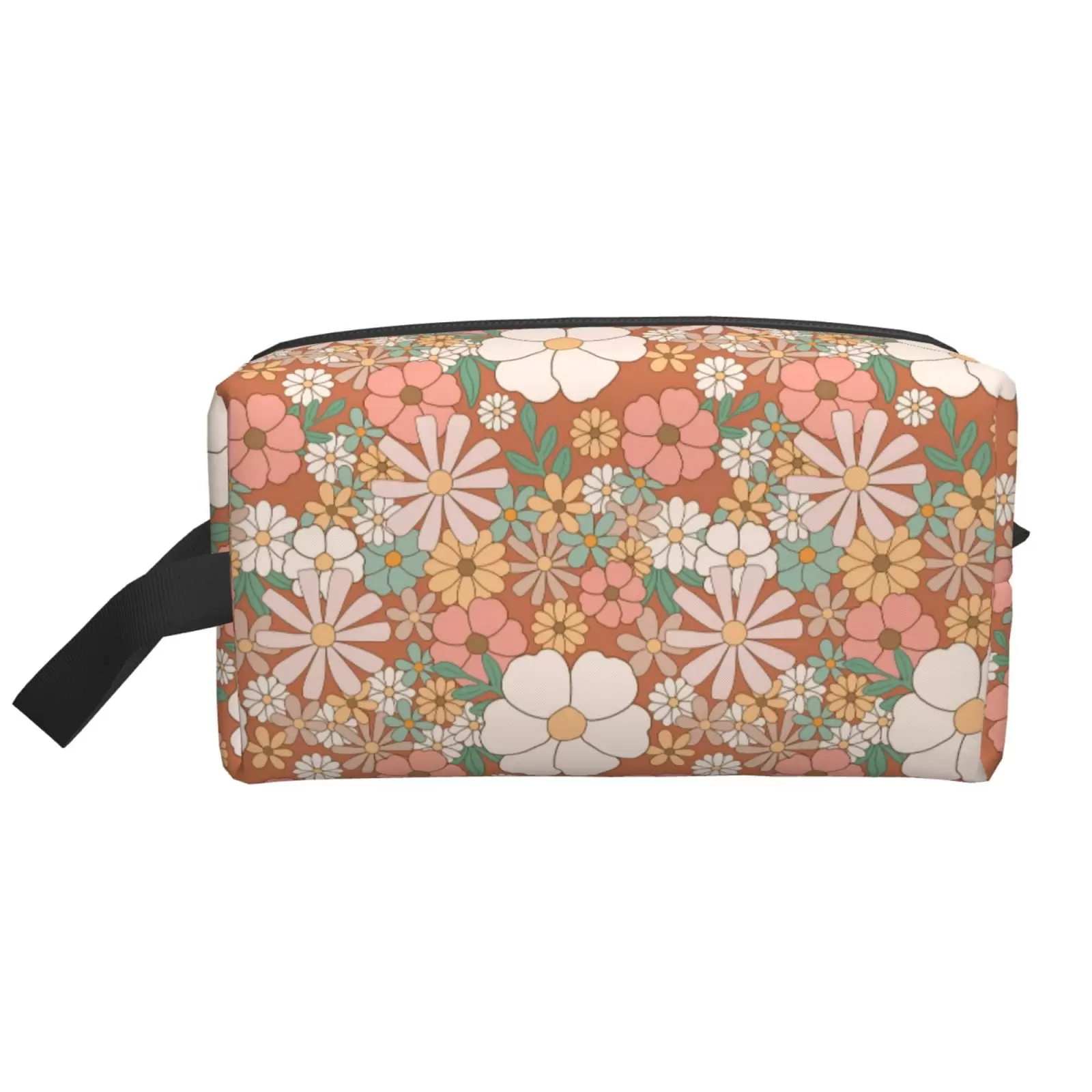 XMXT Large Capacity Makeup Bag. Colorful Art Floral Print Storage Bags Travel Toiletry Cosmetic Bag for Women Men