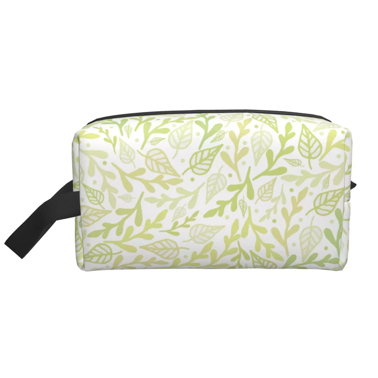 XMXT Large Capacity Makeup Bag. Green Leaf Graffiti Prints Storage Bags Travel Toiletry Cosmetic Bag for Women Men