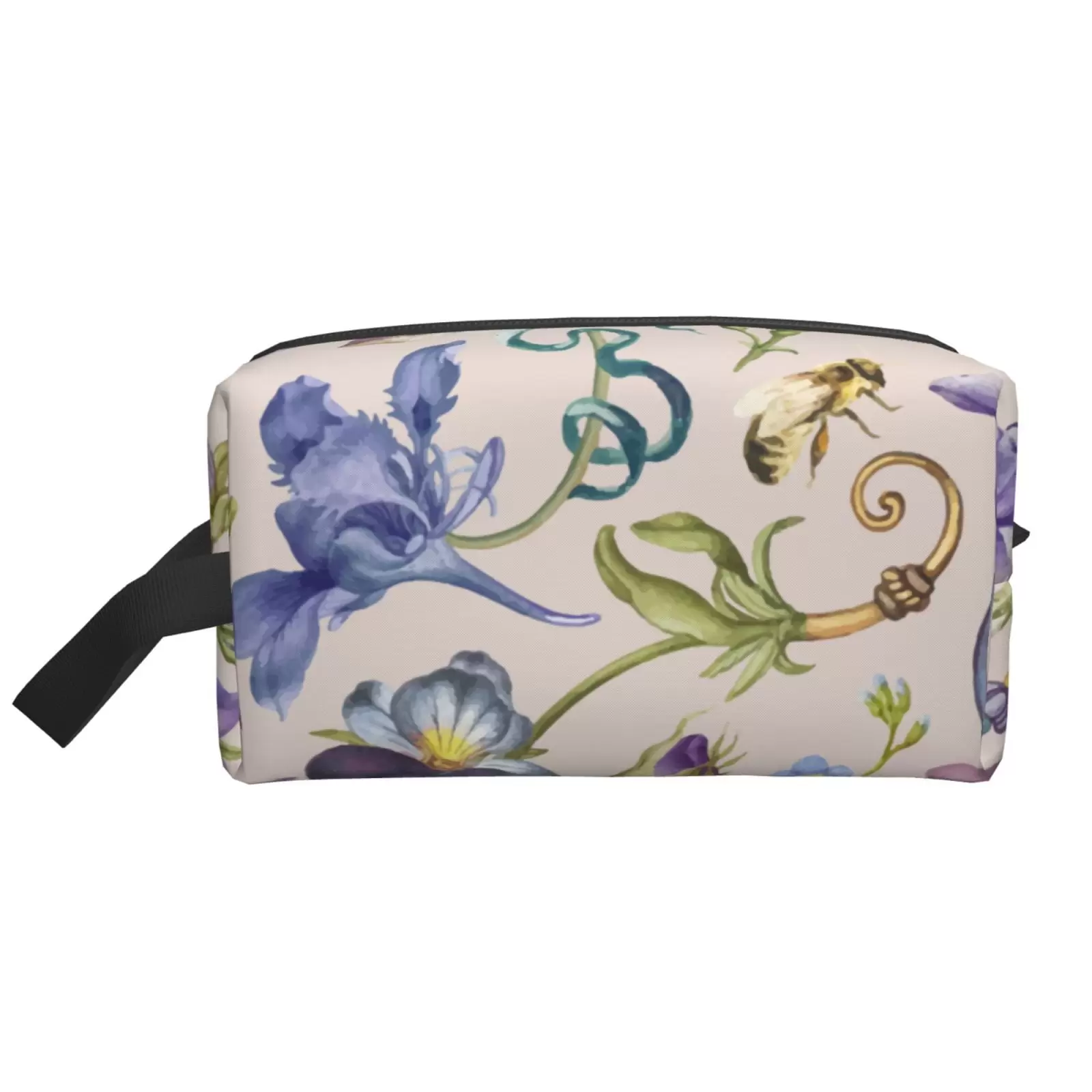 XMXT Large Capacity Makeup Bag. Purple Floral Butterfly Decoration Storage Bags Travel Toiletry Cosmetic Bag for Women Men