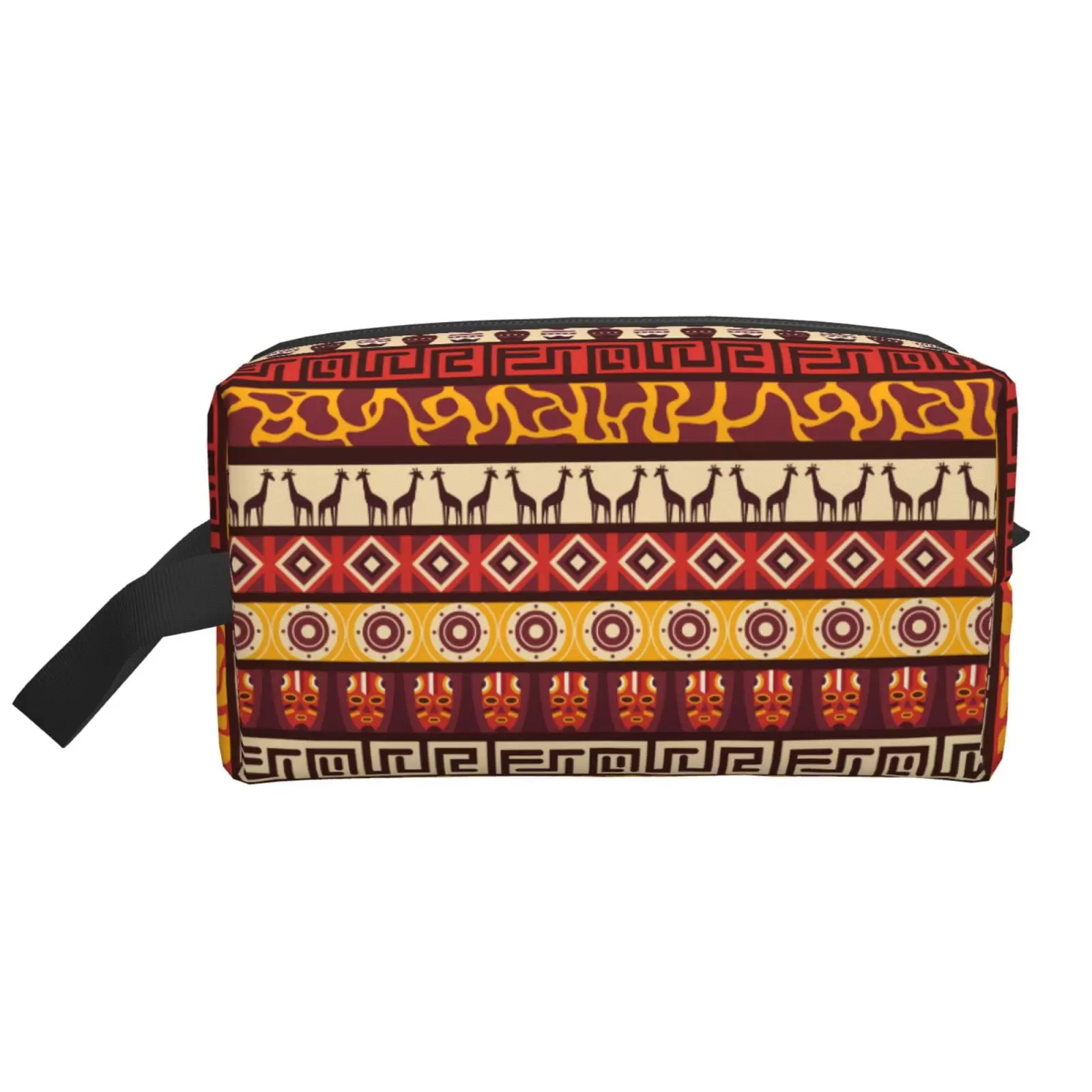 XMXT Large Capacity Makeup Bag. Retro Mysterious Tribal Print Storage Bags Travel Toiletry Cosmetic Bag for Women Men