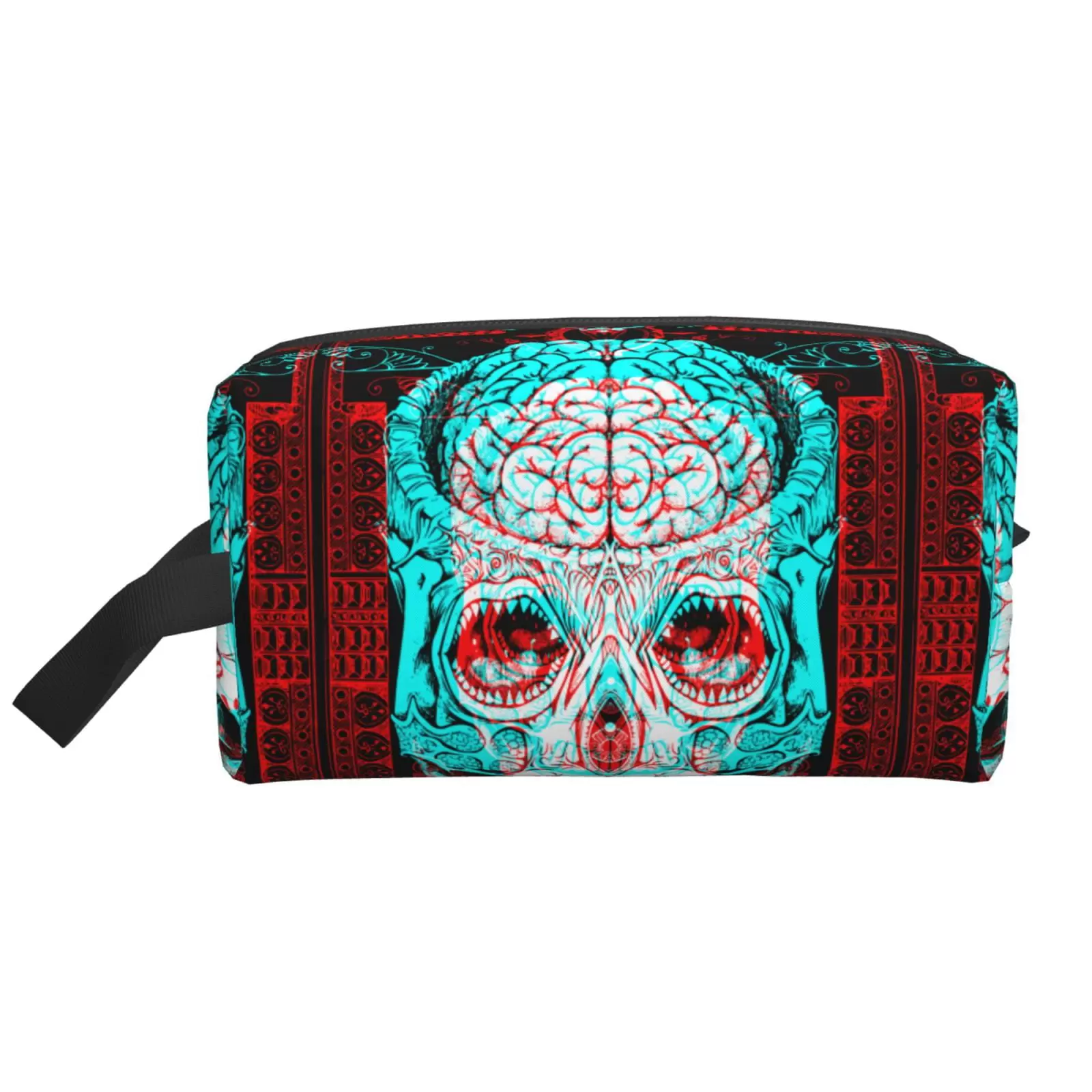 XMXT Large Capacity Makeup Bag. Skull Universe Illustration Print Storage Bags Travel Toiletry Cosmetic Bag for Women Men