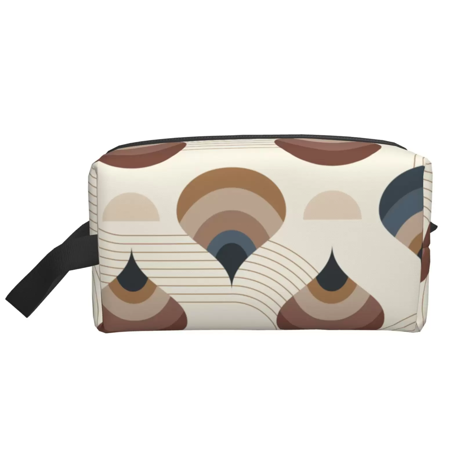 XMXT Large Capacity Makeup Pouch Bag. Abstract Geometric Illustration Make Up Storage Bag Cosmetic Travel Toiletry Bags for Women Men. One Size