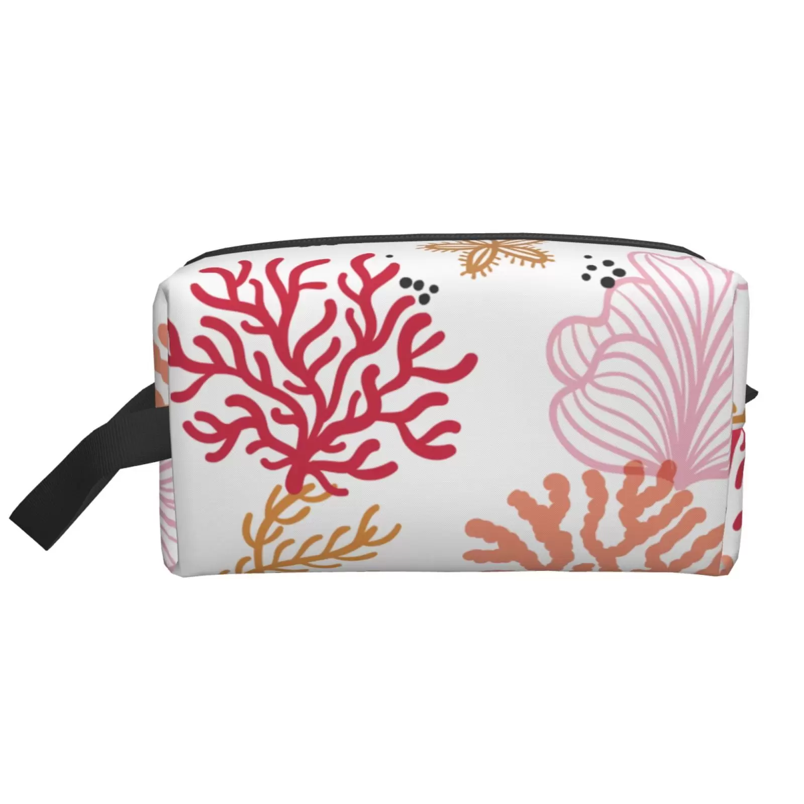 XMXT Large Capacity Makeup Pouch Bag. Pink Underwater Plants Make Up Storage Bag Cosmetic Travel Toiletry Bags for Women Men. One Size