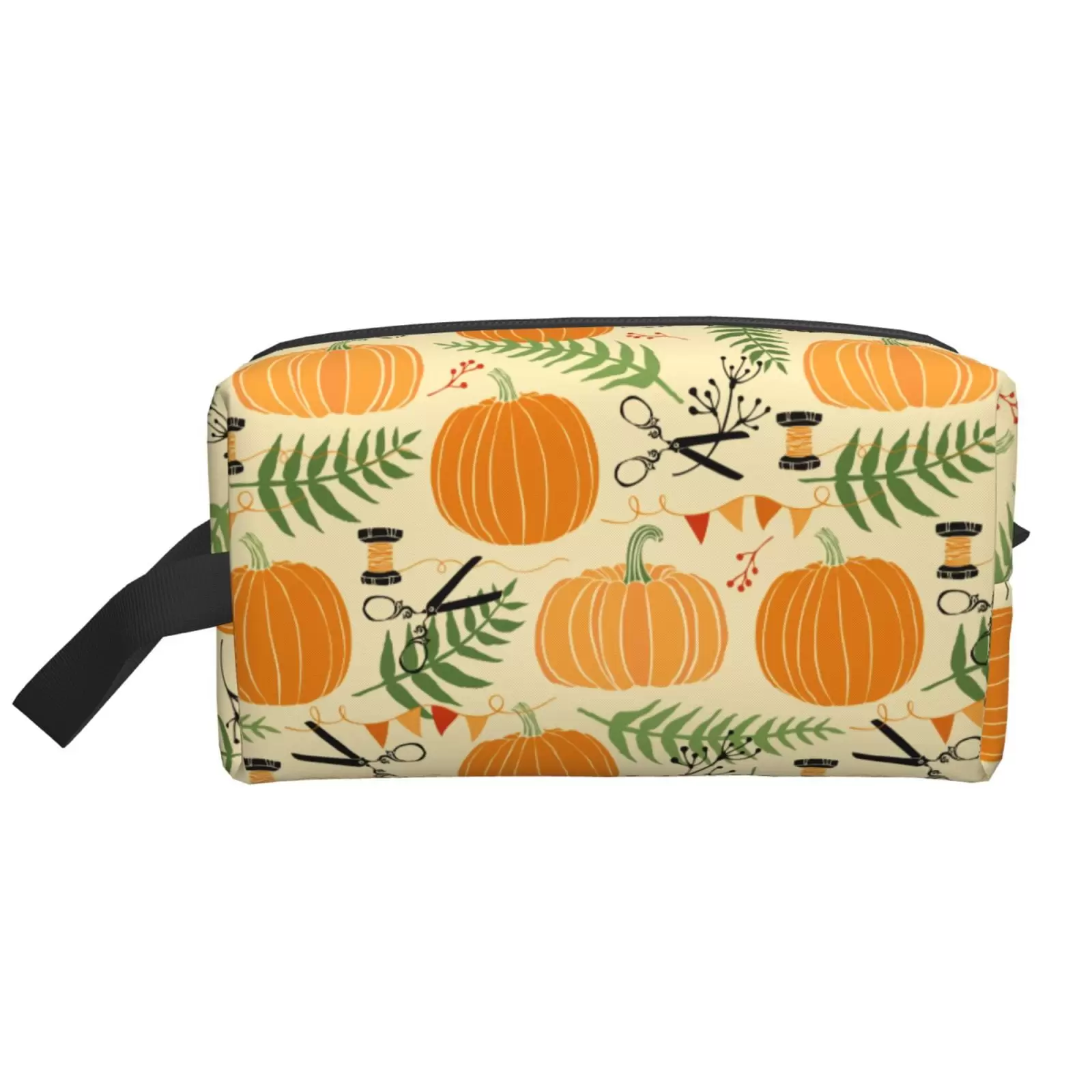 XMXT Large Capacity Makeup Pouch Bag. Pumpkin Mature Illustration Make Up Storage Bag Cosmetic Travel Toiletry Bags for Women Men. One Size