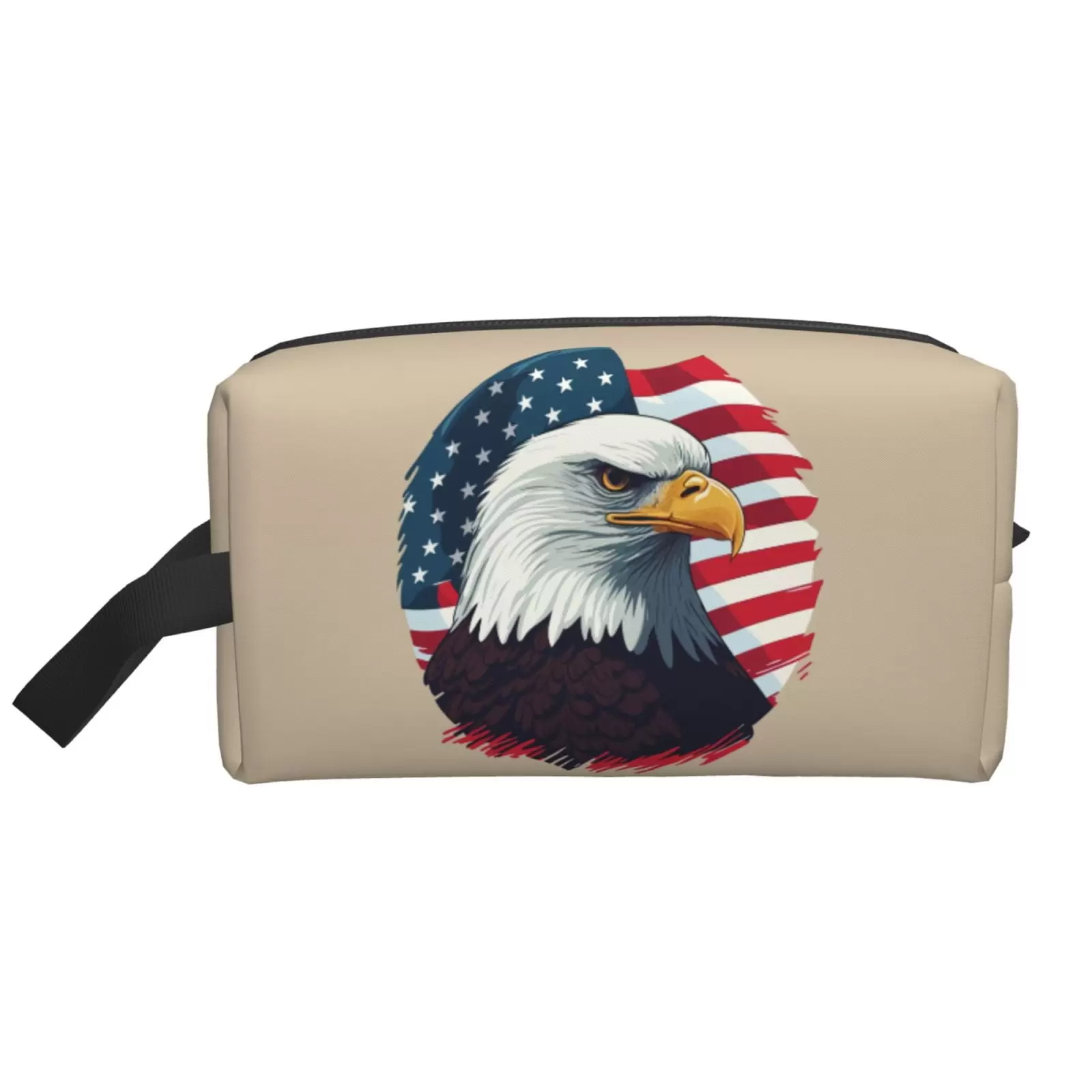 XMXT Large Capacity Makeup Pouch Bag. Solemn Eagle Logo Make Up Storage Bag Cosmetic Travel Toiletry Bags for Women Men. One Size