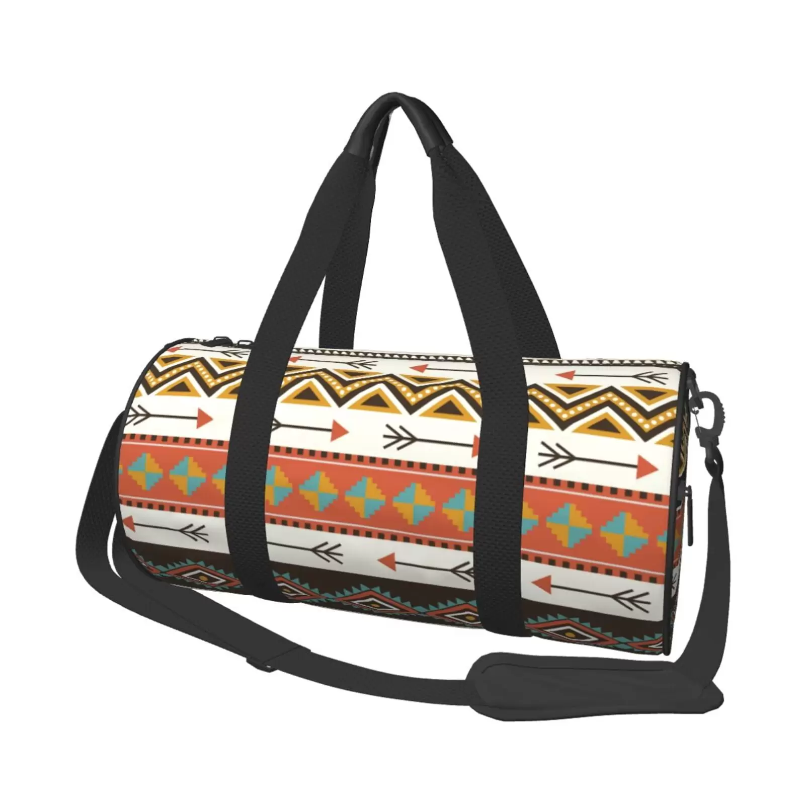 XMXT Unisex Large Sports Tote Gym Bag for Women. Retro Boho Aztec Tribe Print Weekenders Bags Travel Bag