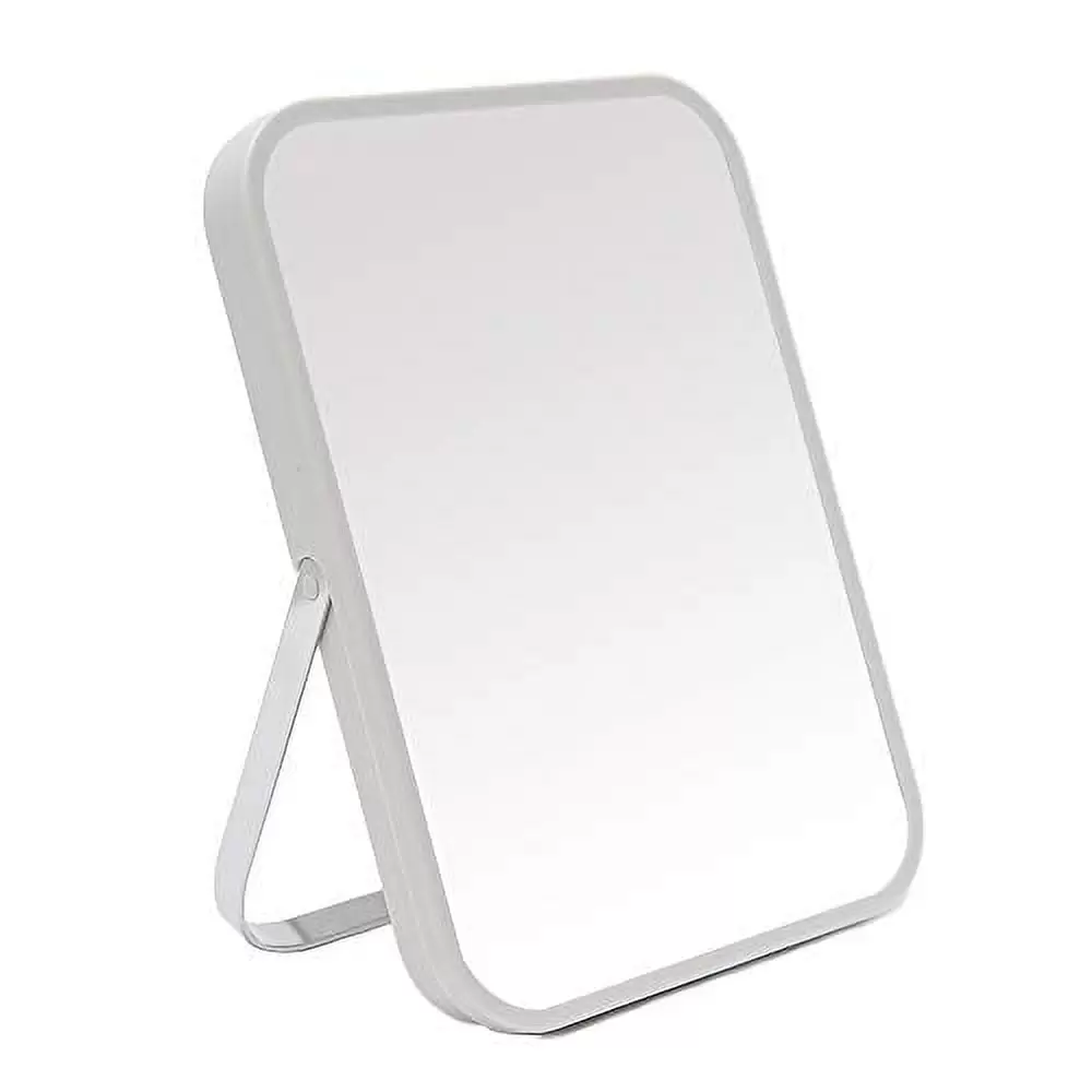 YEAKE Table Desk Vanity Makeup Mirror.8-Inch Portable Folding Mirror with Metal Stand 90??Adjustable Rotation Tavel Make Up Mirror Hanging Bathroom for Shower Shaving(Gray) Light Gr