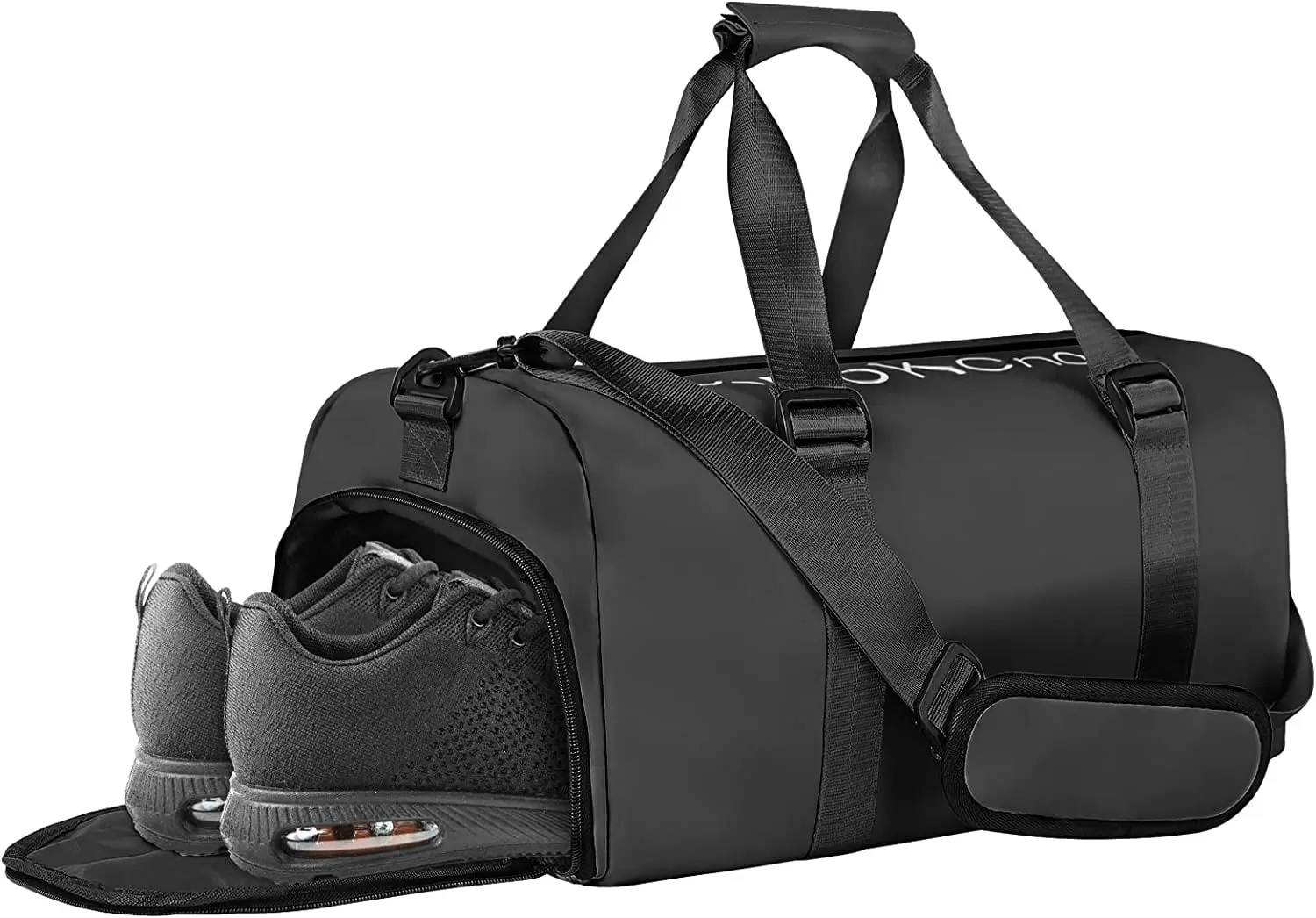 YSSOA 19'' Gym Bag Waterproof Duffel Bag Shoes Compartment.Lightweight Carry Bag.Black