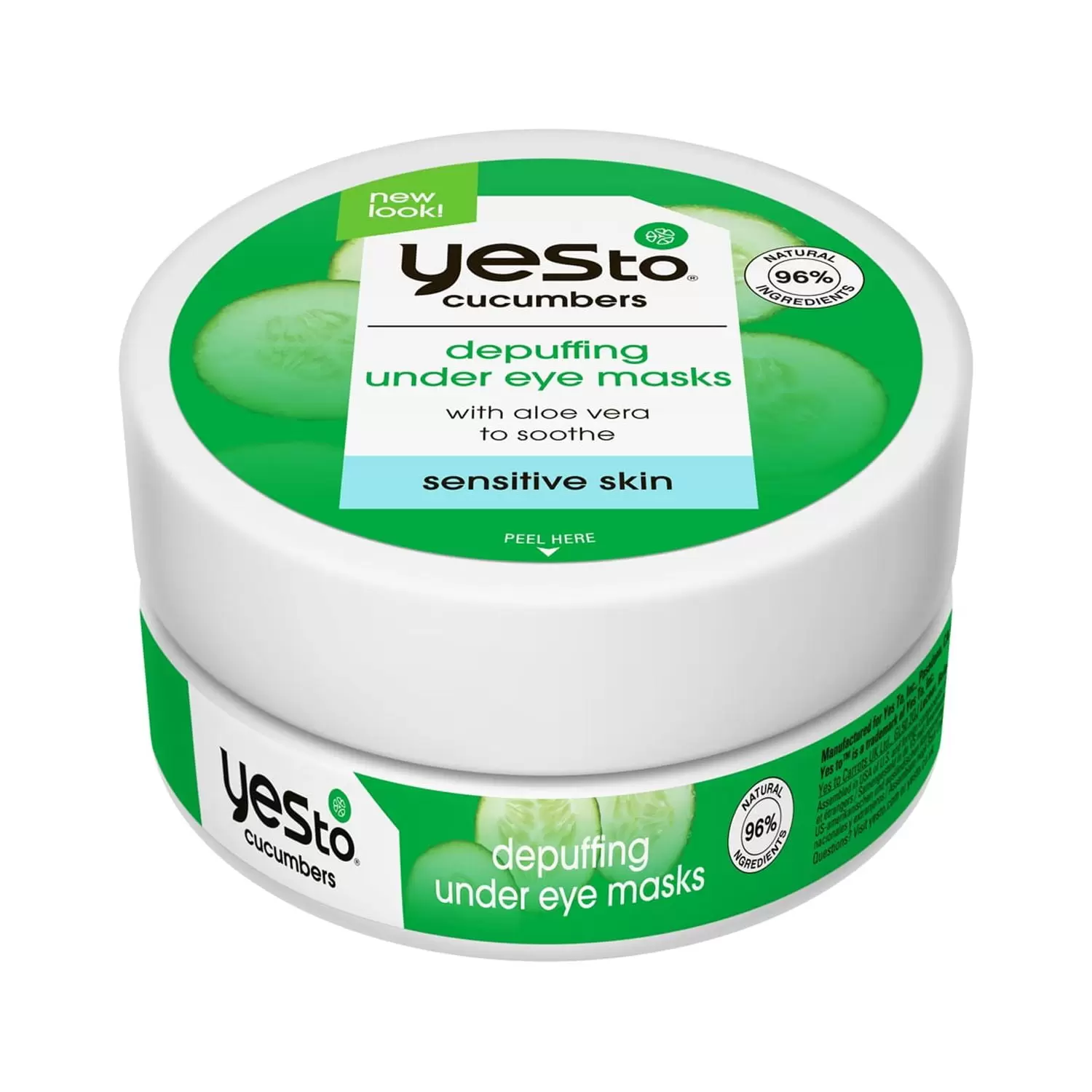 Yes To Cucumber Depuffing Undereye Masks. Soothing for Sensitive Skin. 8 Pairs