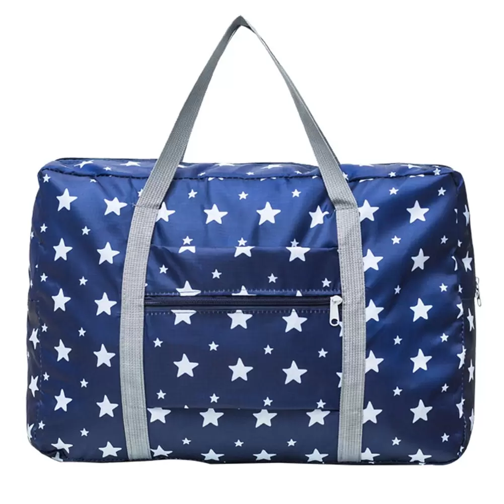 Yesbay Women Men Portable Travel Zipper Bag Handbag Sport Fitness Luggage Storage Pouch.Dark Blue Five-pointed Star