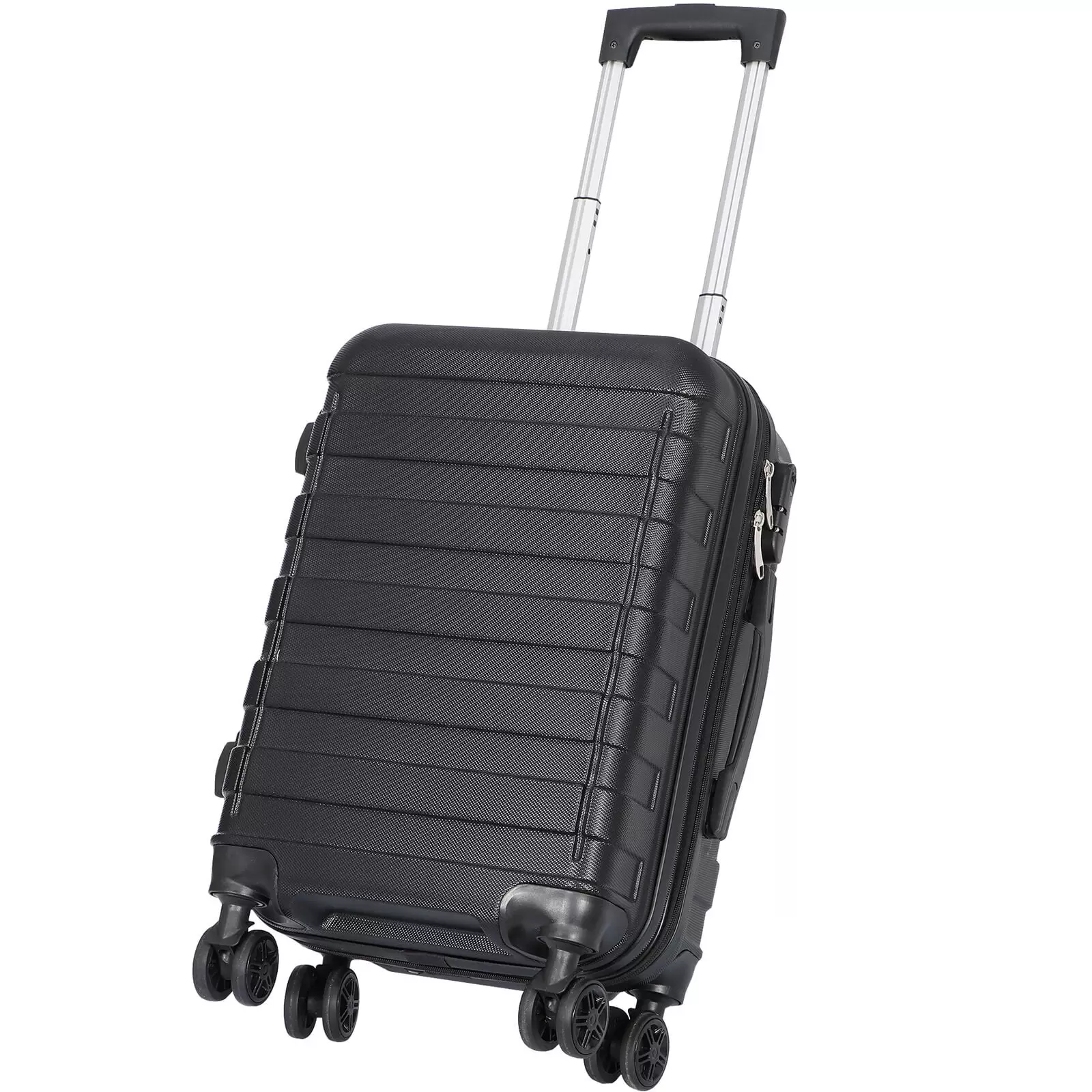 ZENSTYLE 21 Height Hardside Expandable Suitcase Luggage with Spinner Wheels Black