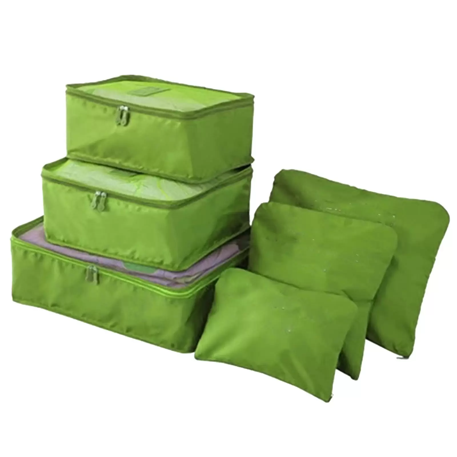 ZHAGHMIN 6 Piece Packing Cubes Set Organizers for Suitcases and Luggage Travel Accessories Sorting Storage Bag for Carry On Clothes and Shoes Green One Size