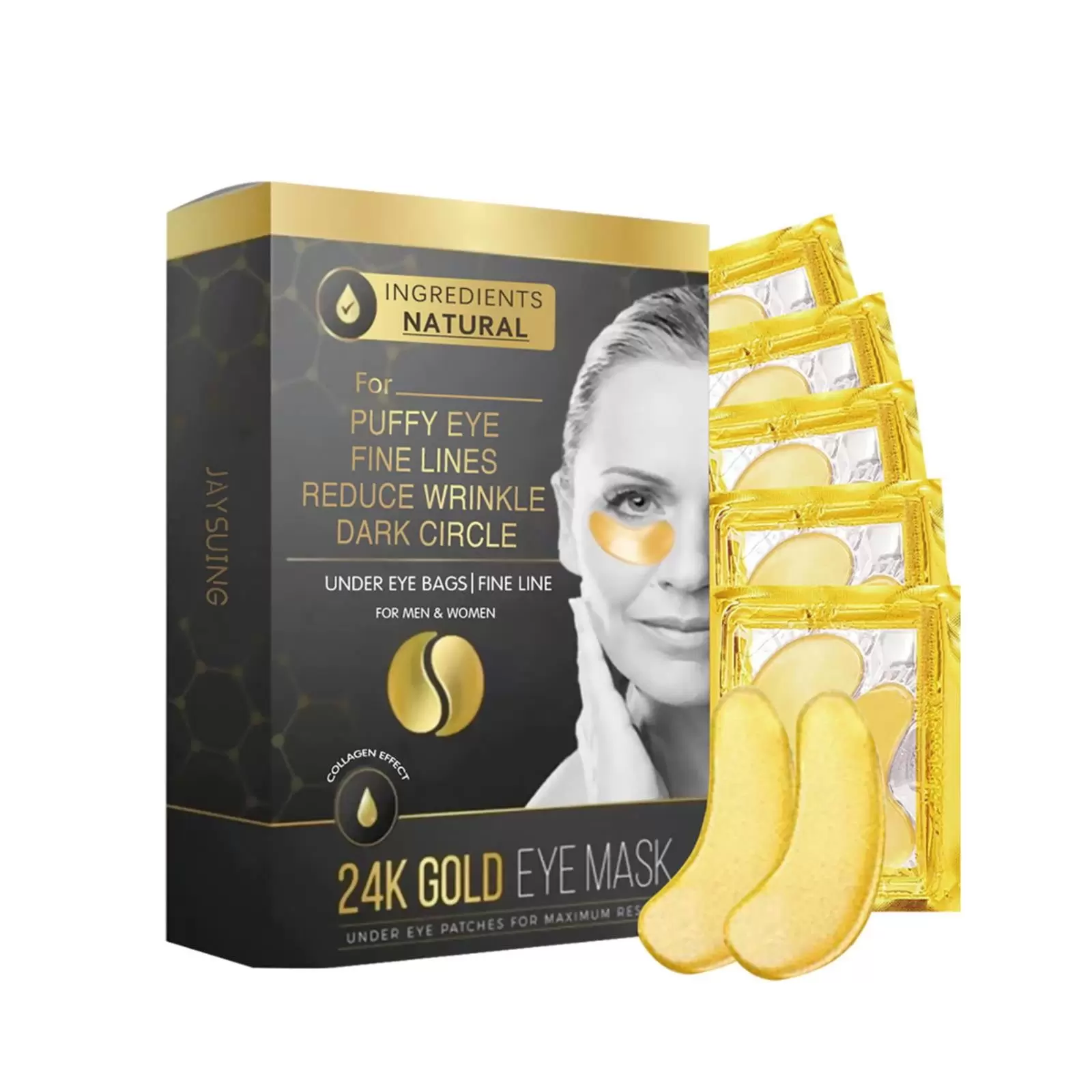 ZTTD 30 Pairs Gold Eye Mask Patch Remove Puffy Eyes and Dark Circles Reduce Pressure and Wrinkles Revitalize Your Skin