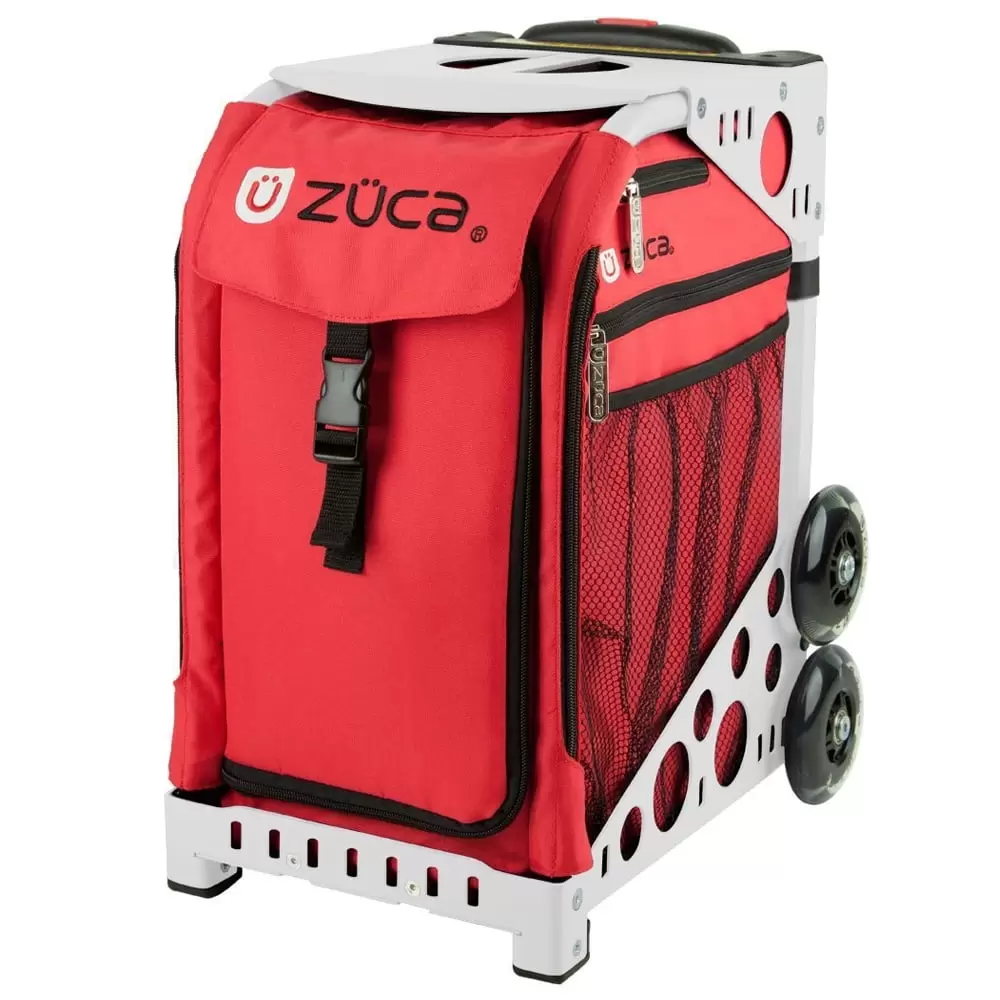 Zuca Chili Sport Insert Bag & White Frame with Flashing Wheels