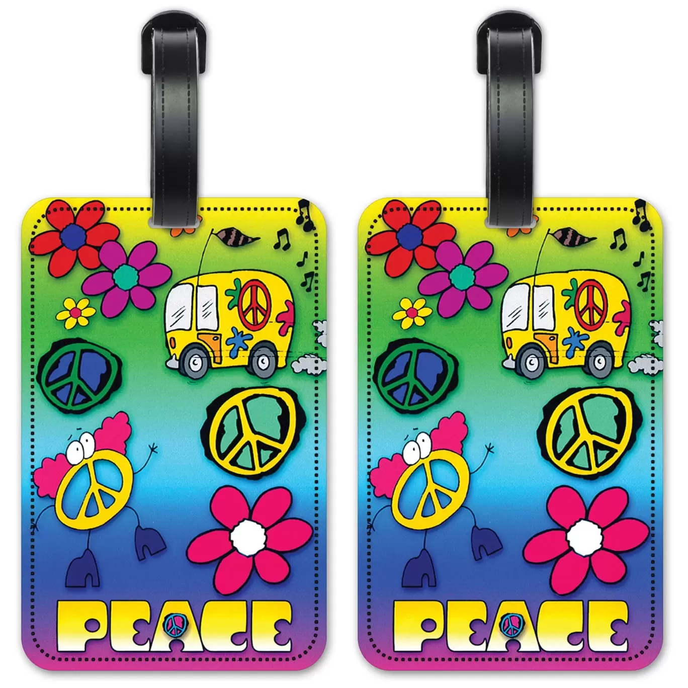 Peace - Luggage ID Tags / Suitcase Identification Cards - Set of 2