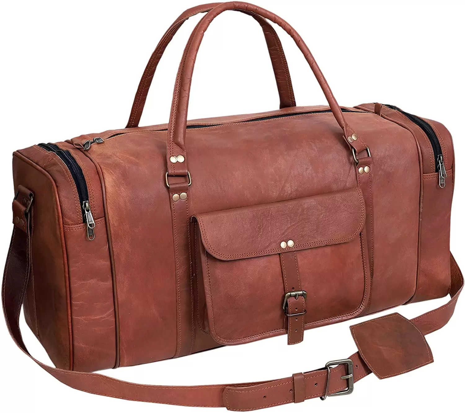 Leather Travel Duffel Bag Luggage Gym Outside Weekender Bag Overnight Duffel