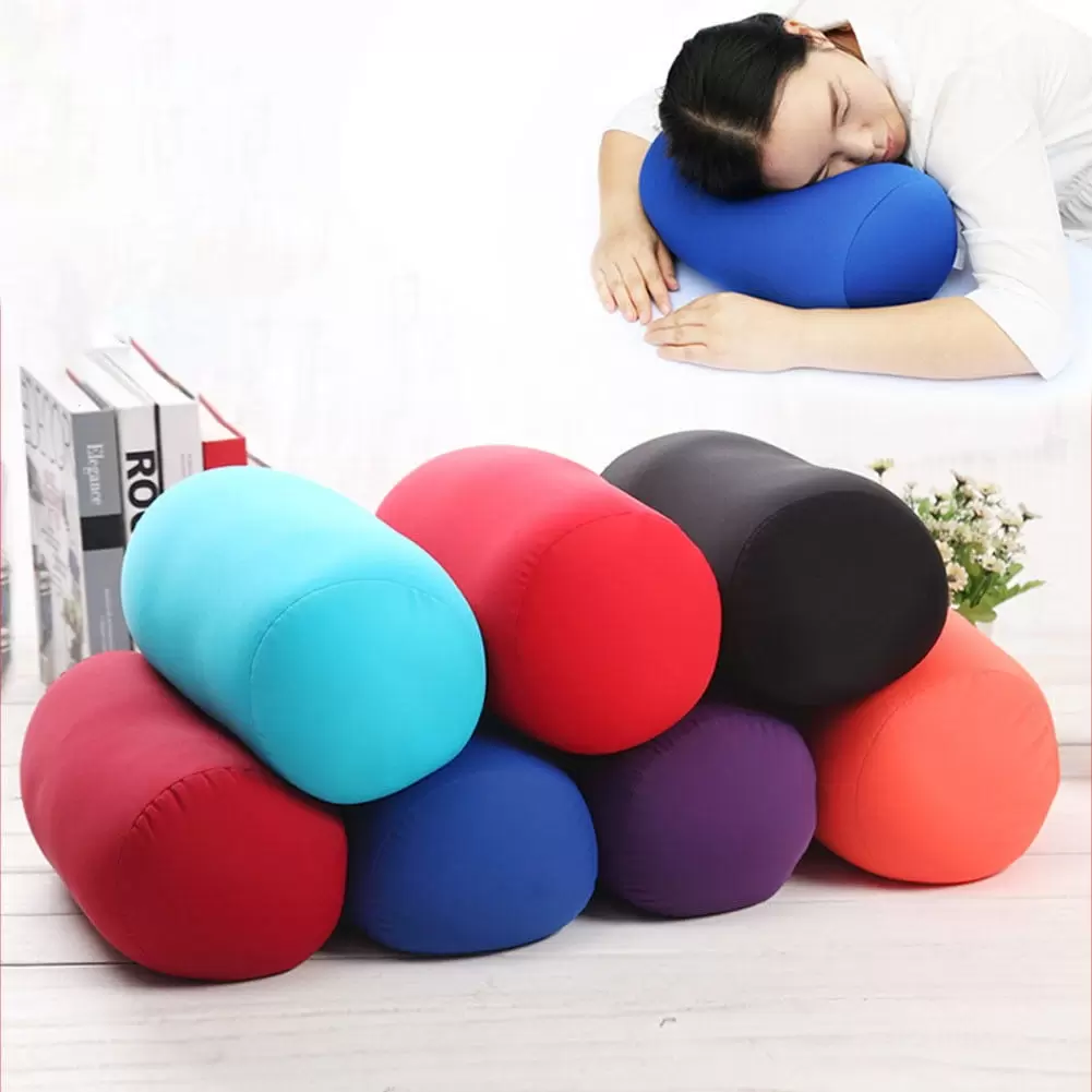 Micro Bead Roll Squishy Cushion Hypoallergenic Post Surgery Back Neck Head Travel Pillow