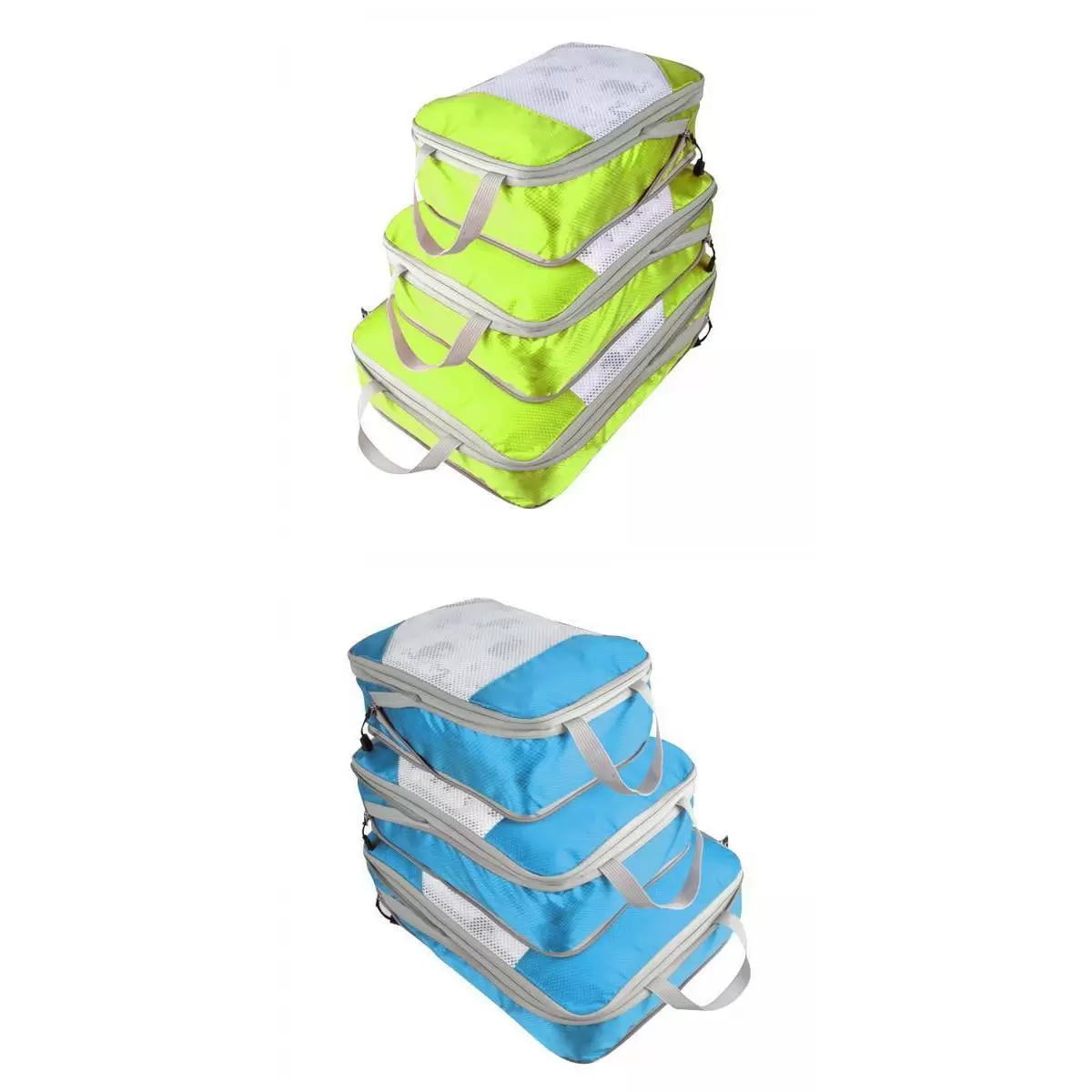 2 Pack Compression Packing Cubes Travel for Space Saving Green Light Blue