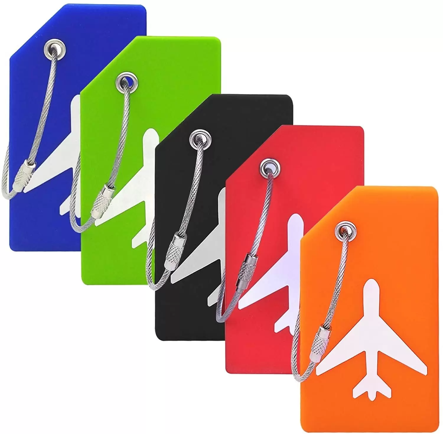 5Pack Silicone Luggage Tag with Name ID Card Perfect to Quickly Spot Luggage Suitcase by